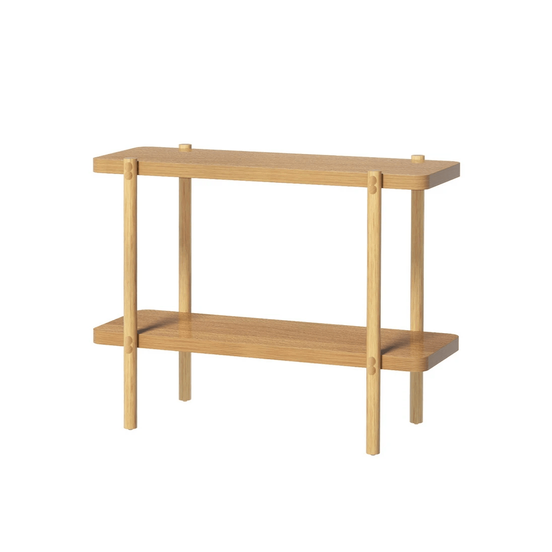 1 Artiss Console Table 92CM 2-tier Pine Sera - Brown, 1 of 3