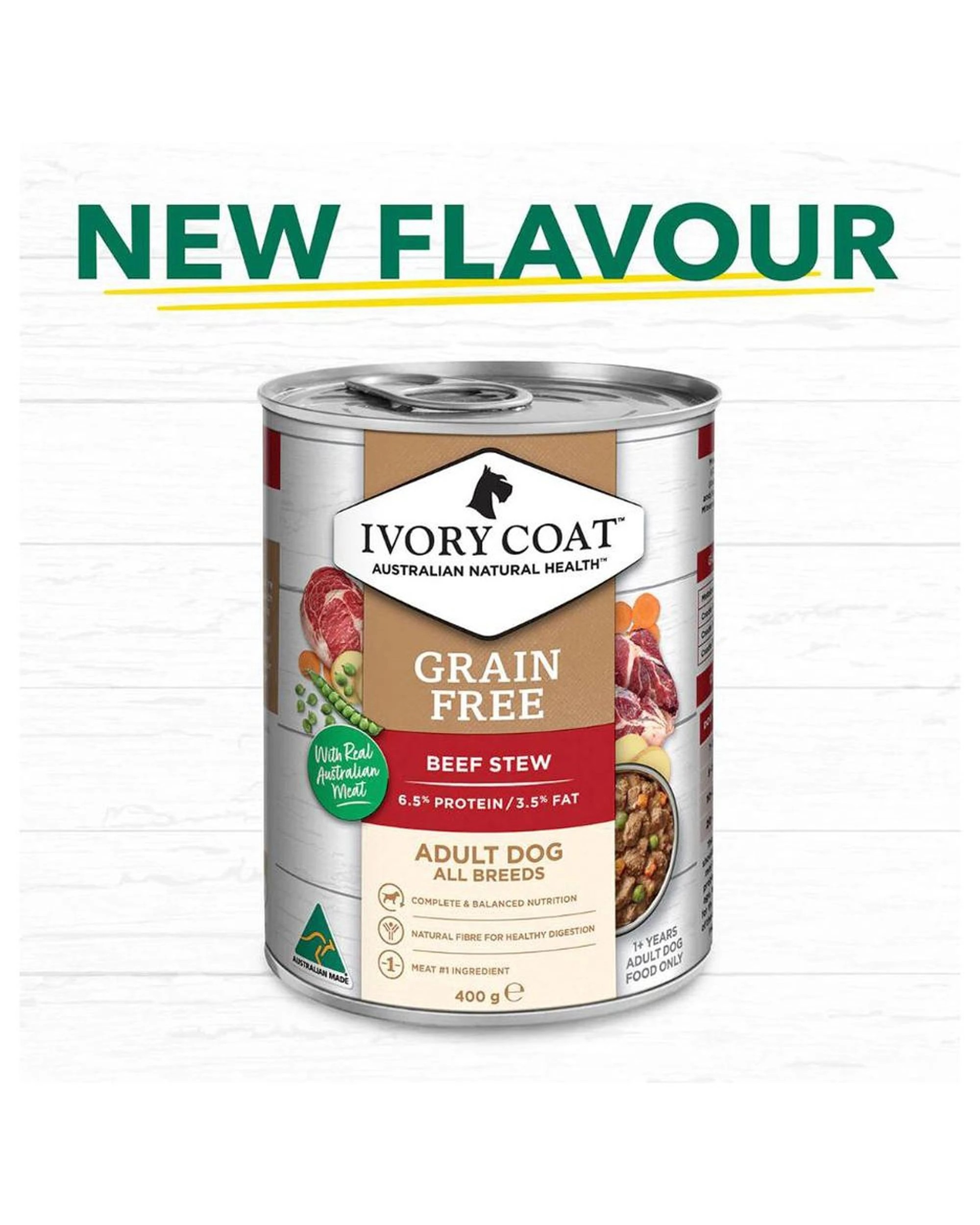 4 Ivory Coat Adult All Breeds Grain Free Wet Dog Food Beef Stew 12 x 400g, 4 of 9