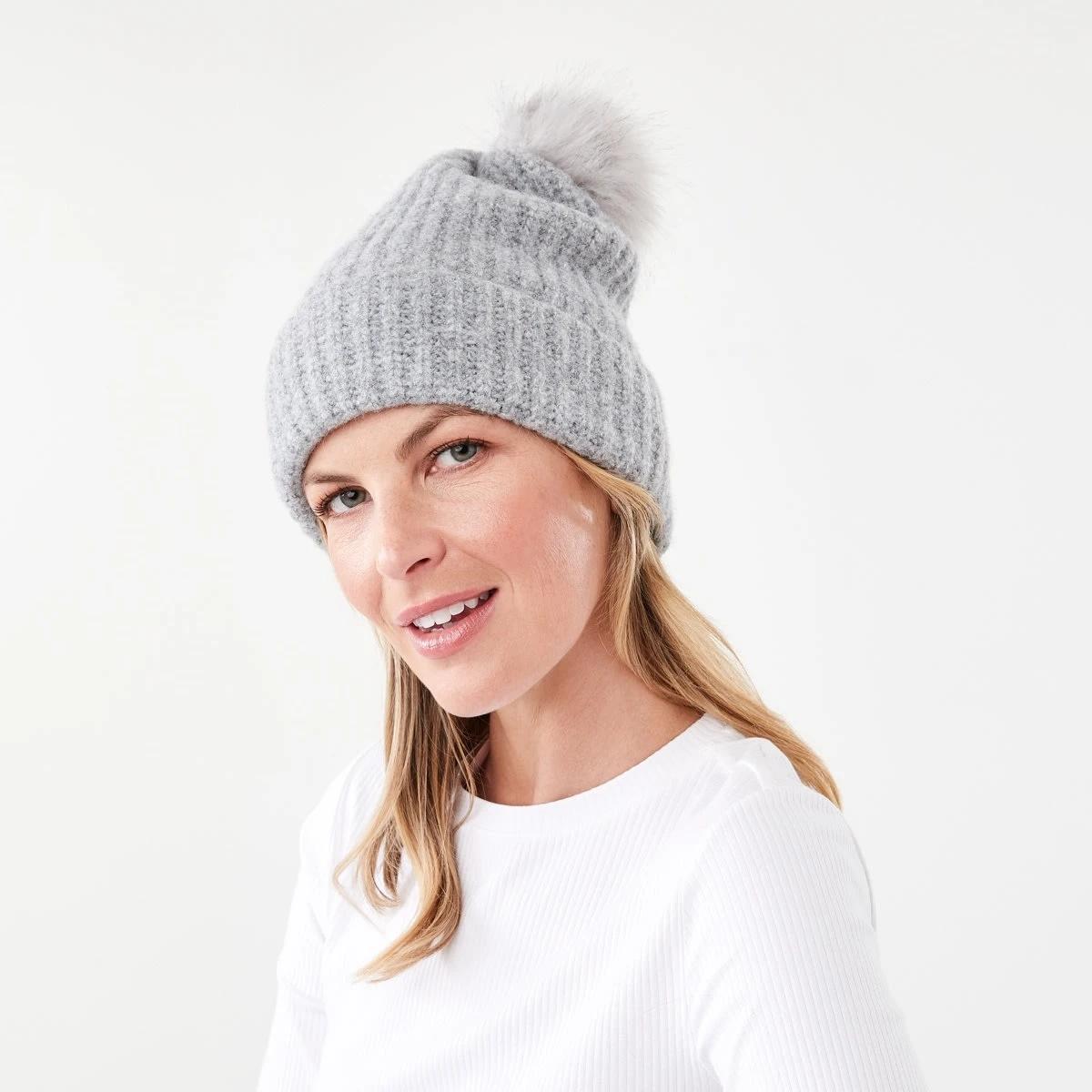 5 Rib Pom Pom Beanie Slvr Marle, 5 of 5