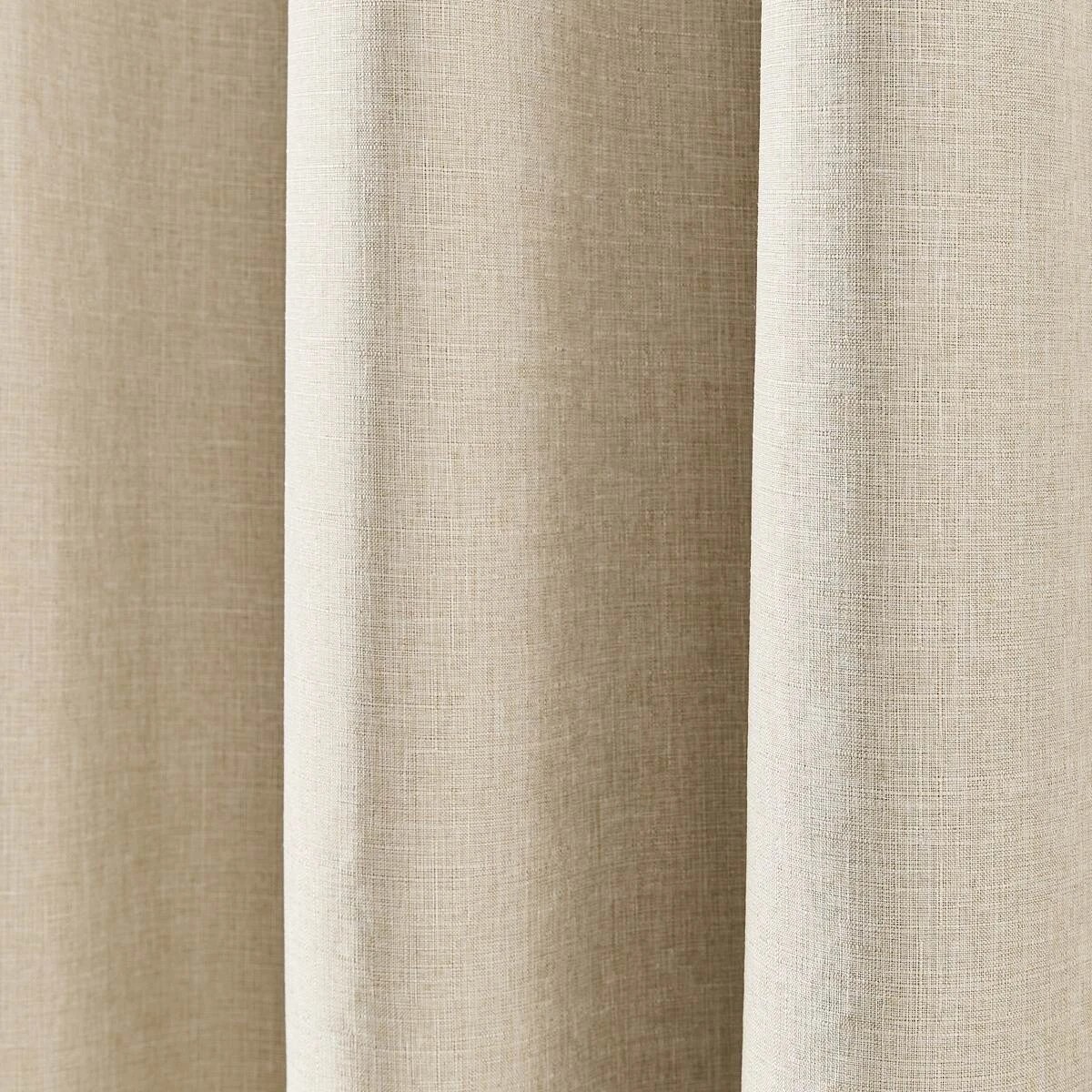 4 Monaco Wide Width Eyelet Block Out Curtain - Natural - 240cm x 213cm, 4 of 6