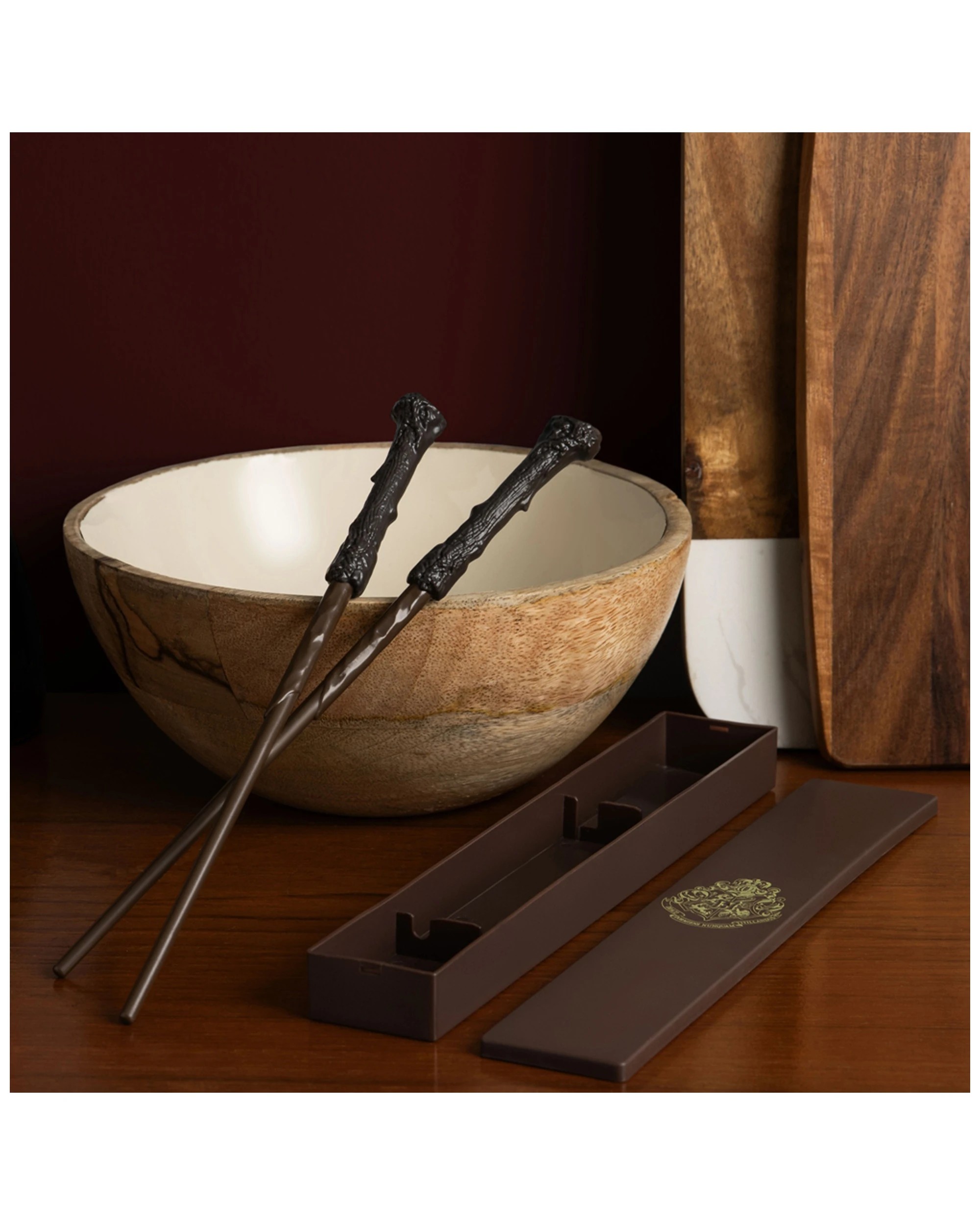 2 2pc Harry Potter Wand Chopsticks In Box 23cm Food Noodles Utensil Set Brown
 - Brown, 2 of 4
