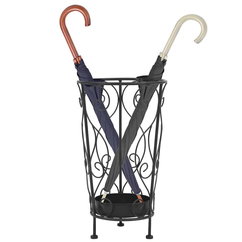 2 Vidaxl Umbrella Stand Vintage Style Metal - Black, 2 of 5