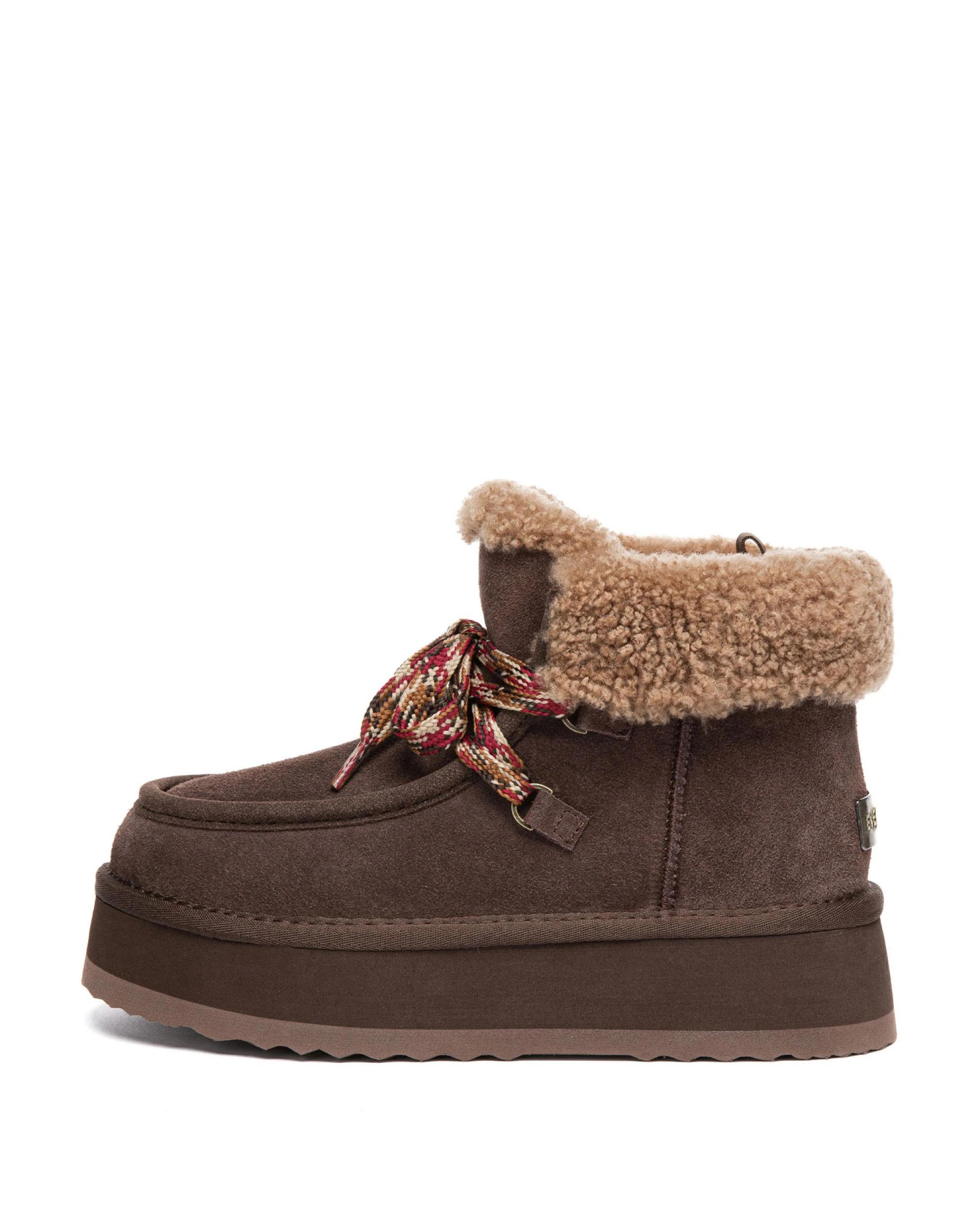4 Everau Womens Honour Platform Boots CHOCOLATE, 4 of 5