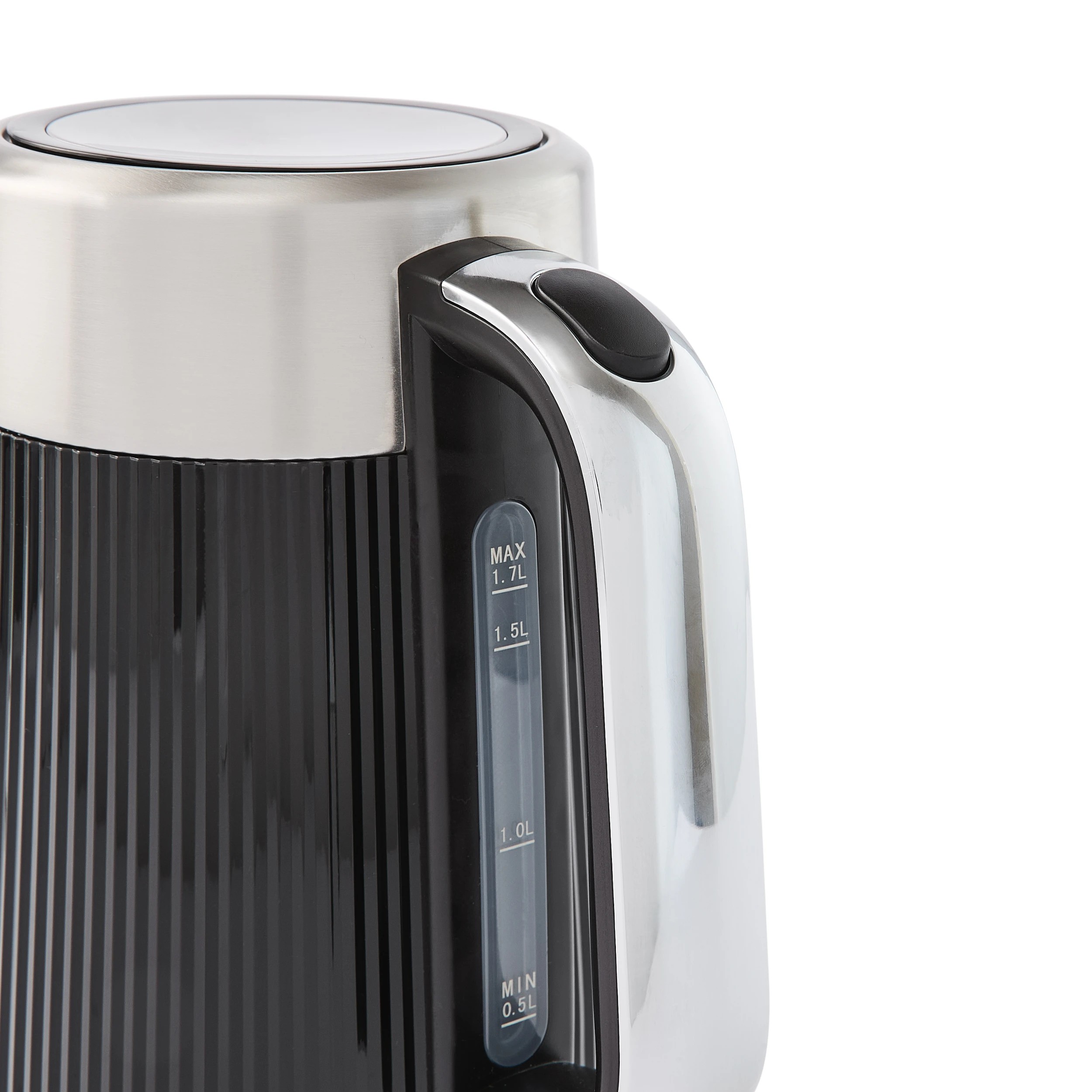 4 1.7L Ribbed Kettle - Black, 4 of 6