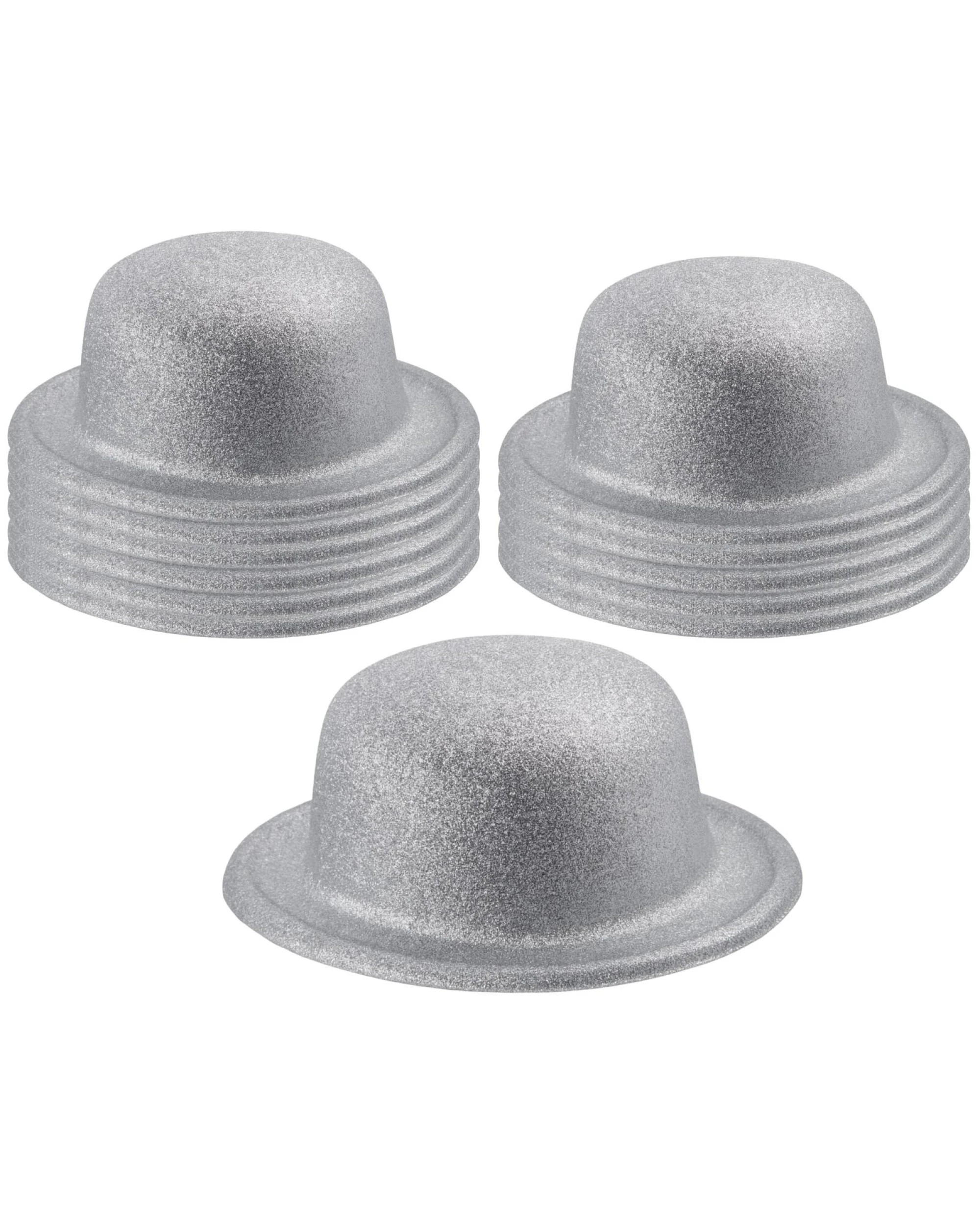 1 BR Costumes Glitter Bowler Hat Party Costume Accessory - Bulk Pack of 12, 1 of 3