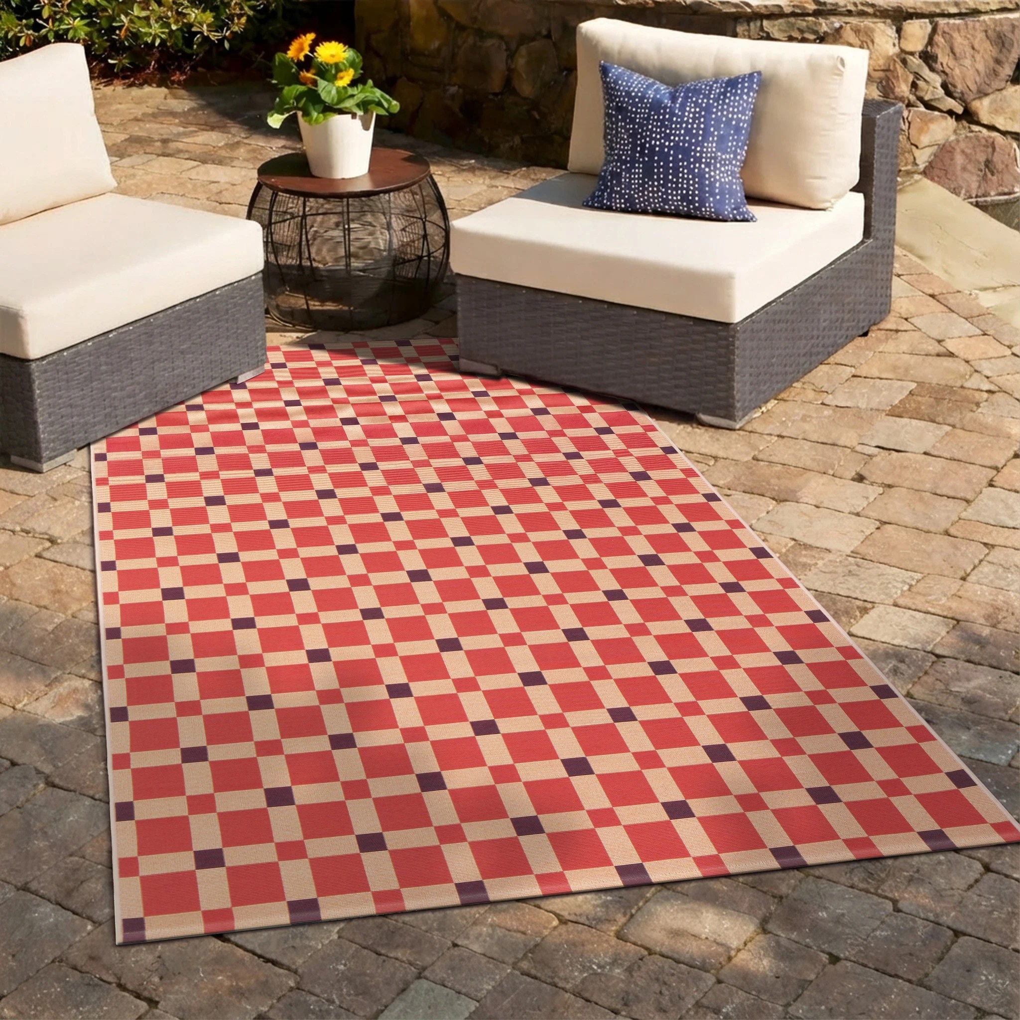 1 Common Ground Rugs Horizon Tito 285x200cm - Large Outdoor Rug - Pink, 1 of 5