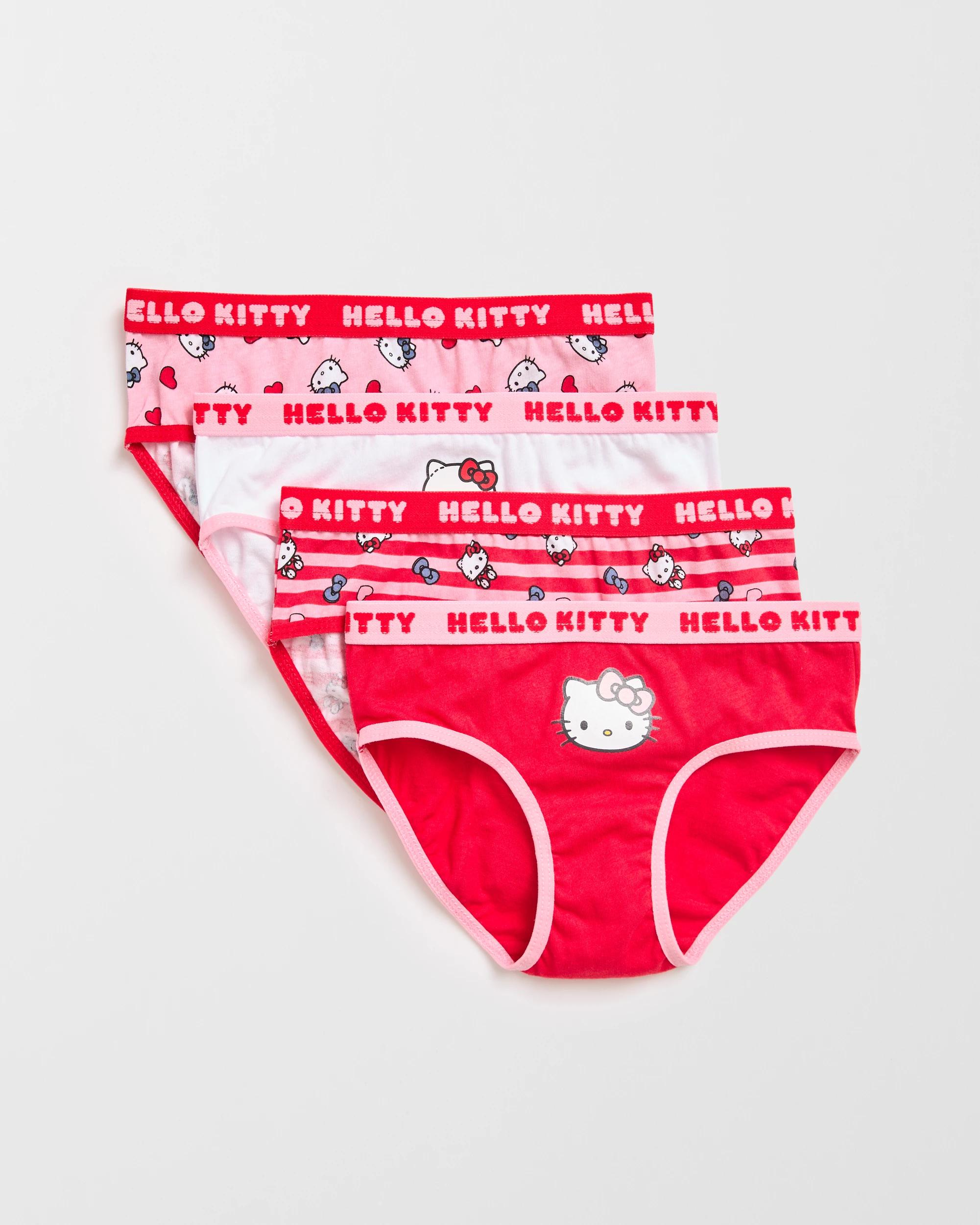 1 Hello Kitty 4 Pack Younger Girls Midi Briefs MULTI HELLO KITTY, 1 of 2