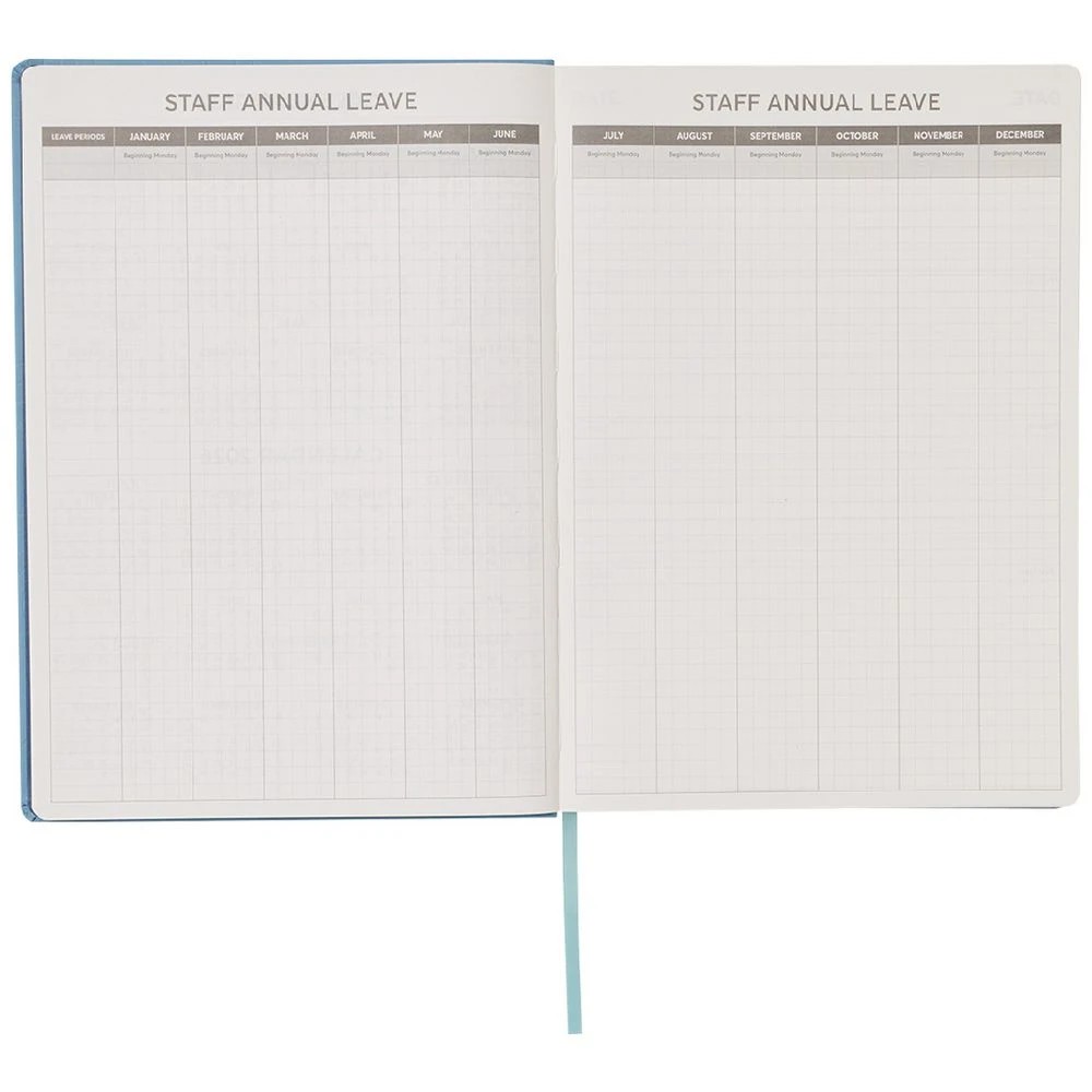 6 J.Burrows A4 Day to Page Undated Embossed Diary Blue, 6 of 8