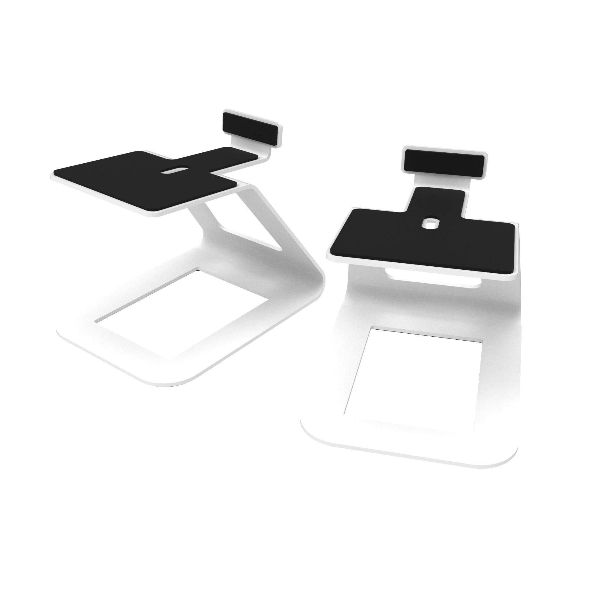 1 Kanto SE6W Elevated Desktop Speaker Stands for Large Speakers - Pair, White - White, 1 of 6