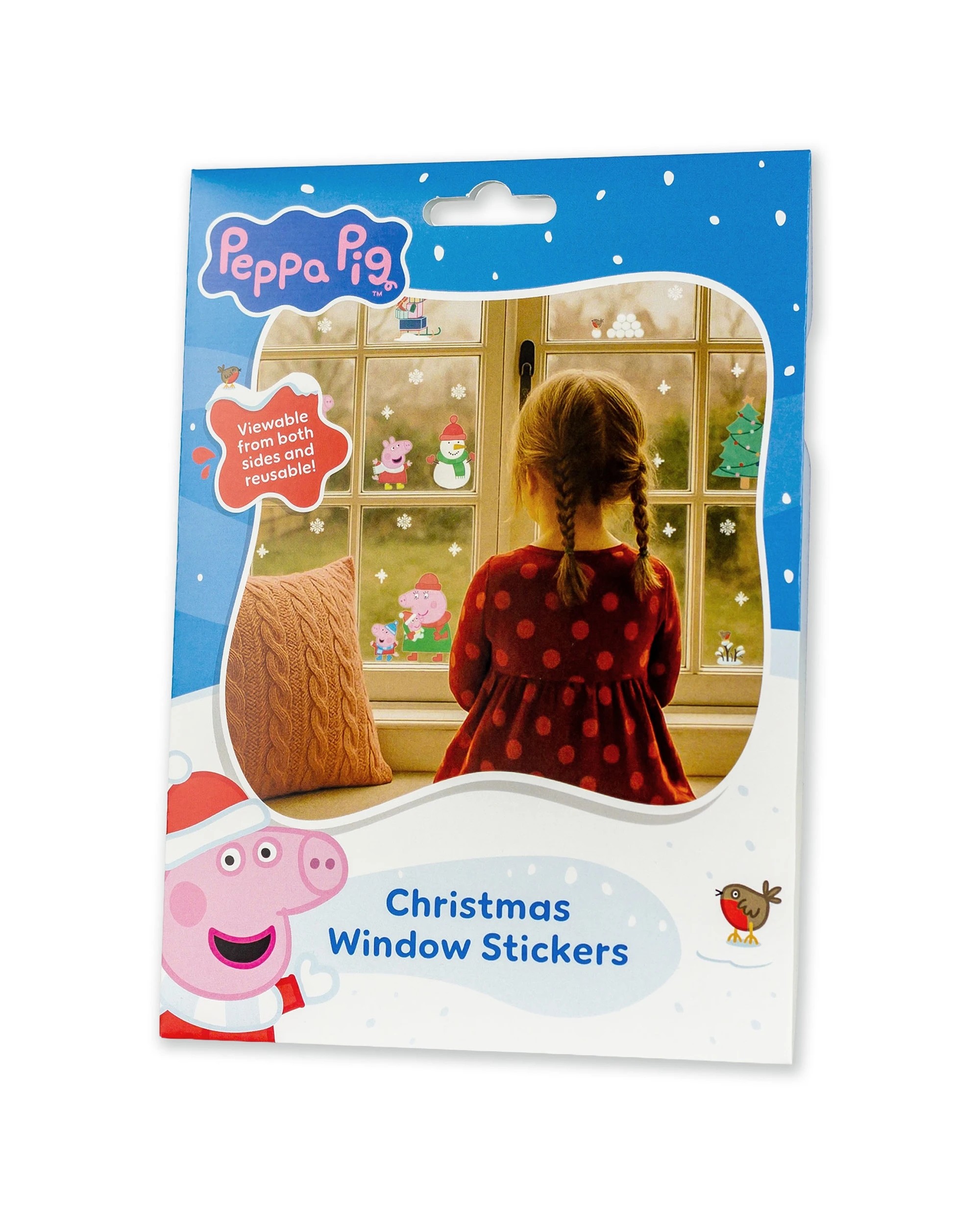 1 Stickerscape A5 Peppa Pig Christmas Reusable Playroom Nursery Window Stickers, 1 of 4