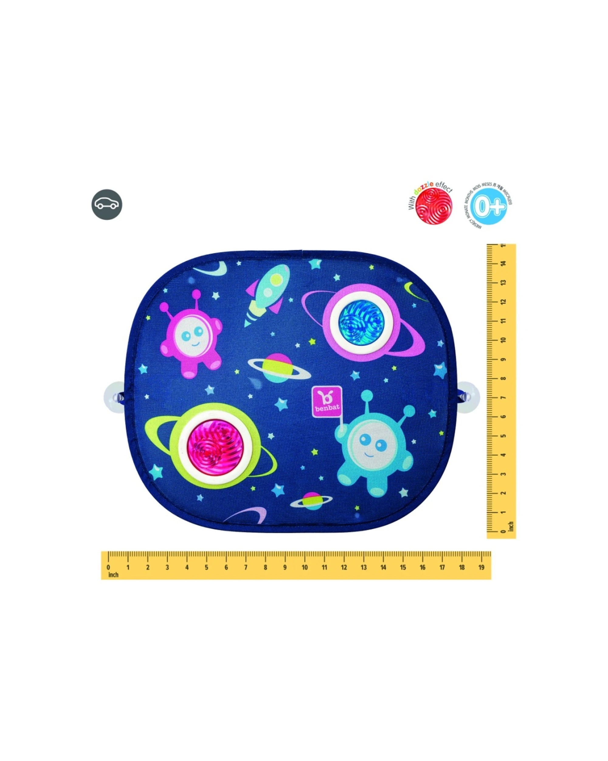 5 Benbat 2PK Kids Car Window Sunshade Round Mesh Glare Shield 0m+ - Multi, 5 of 6