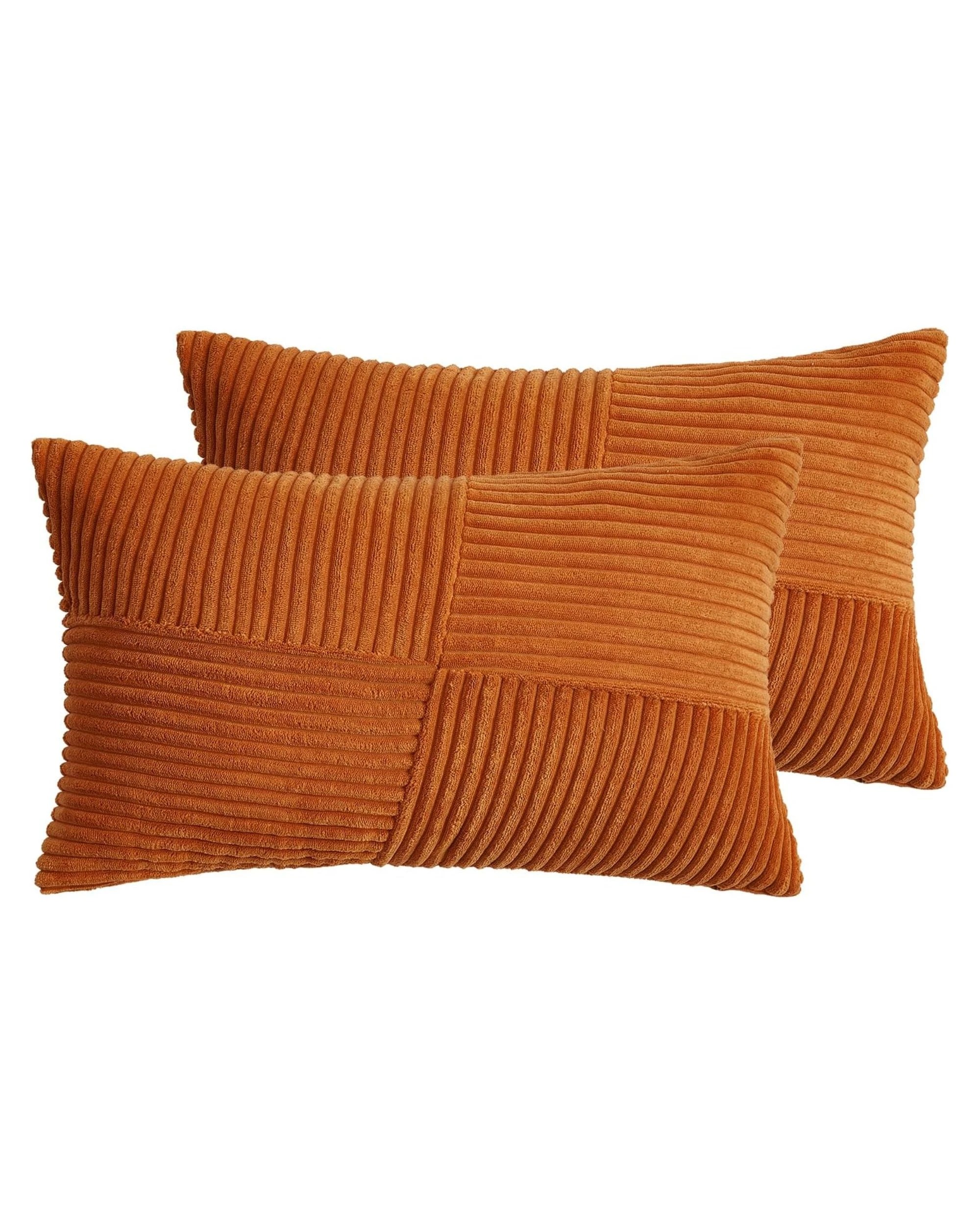 2 Gioia Casa 2-Pack Corduroy Windmill Inspired Cushion Covers 30x50cm - Terracotta, 2 of 2
