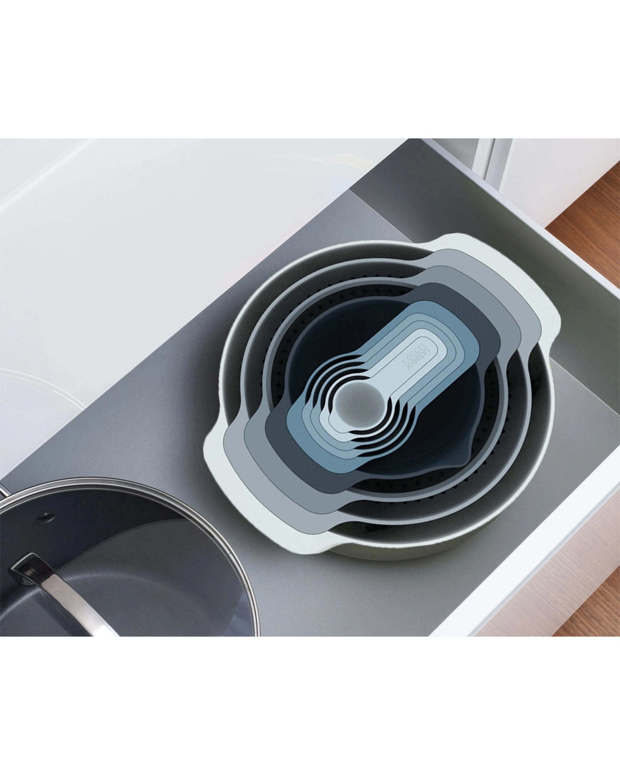 4 Joseph Joseph 9pc Nest 9 Plus Compact Food Preparation Bowl Set Sky - Multi, 4 of 4