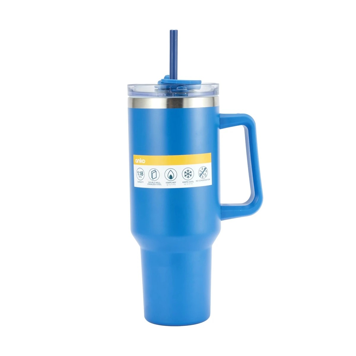10 1.18L Blue Jumbo Tumbler with Handle, 10 of 10