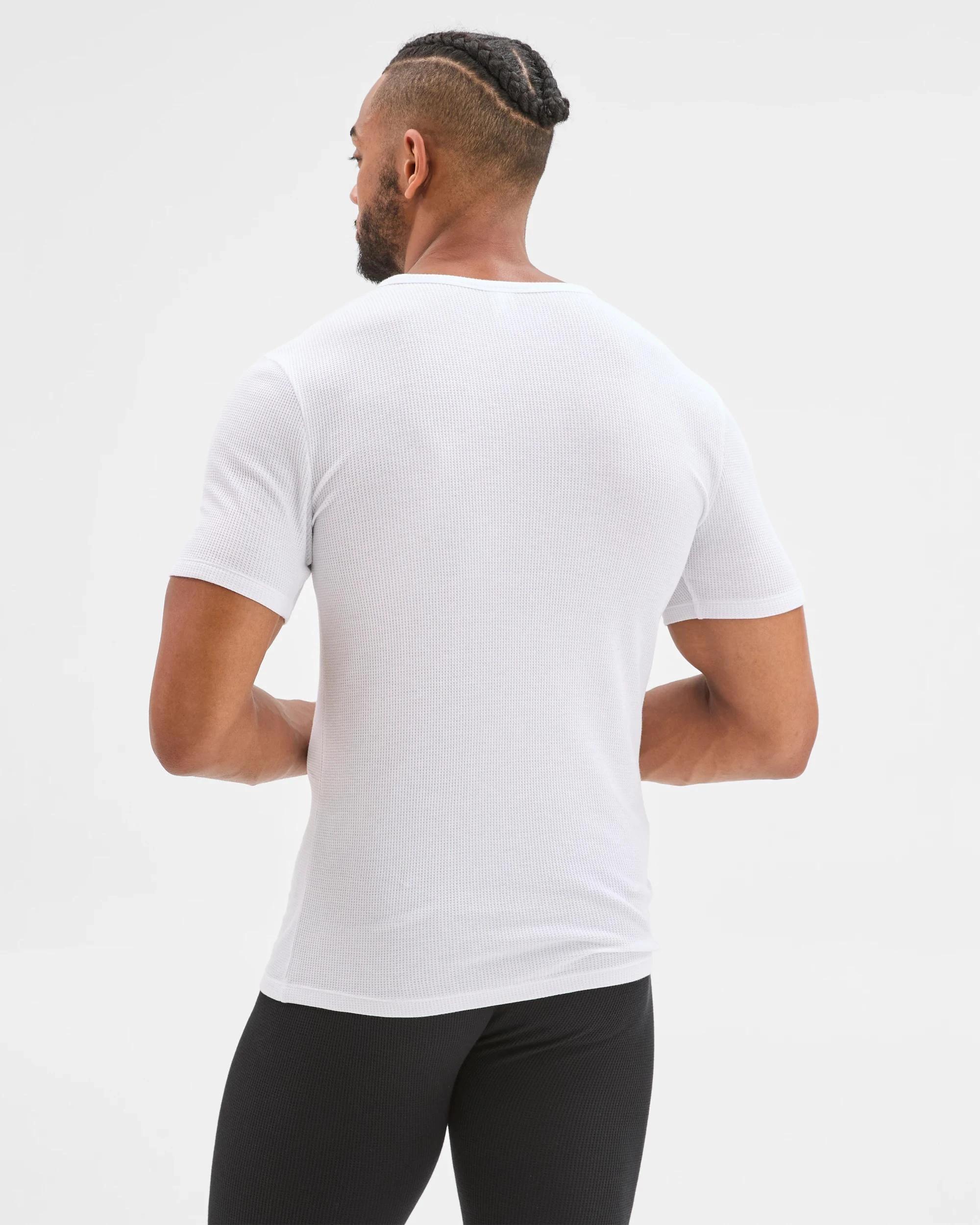 7 Maxx Australian Cotton Short Sleeve Waffle Thermal Top WHITE, 7 of 7