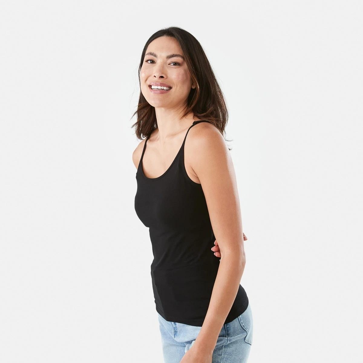 2 Sleeveless Stretch Camisole BLACK, 2 of 6