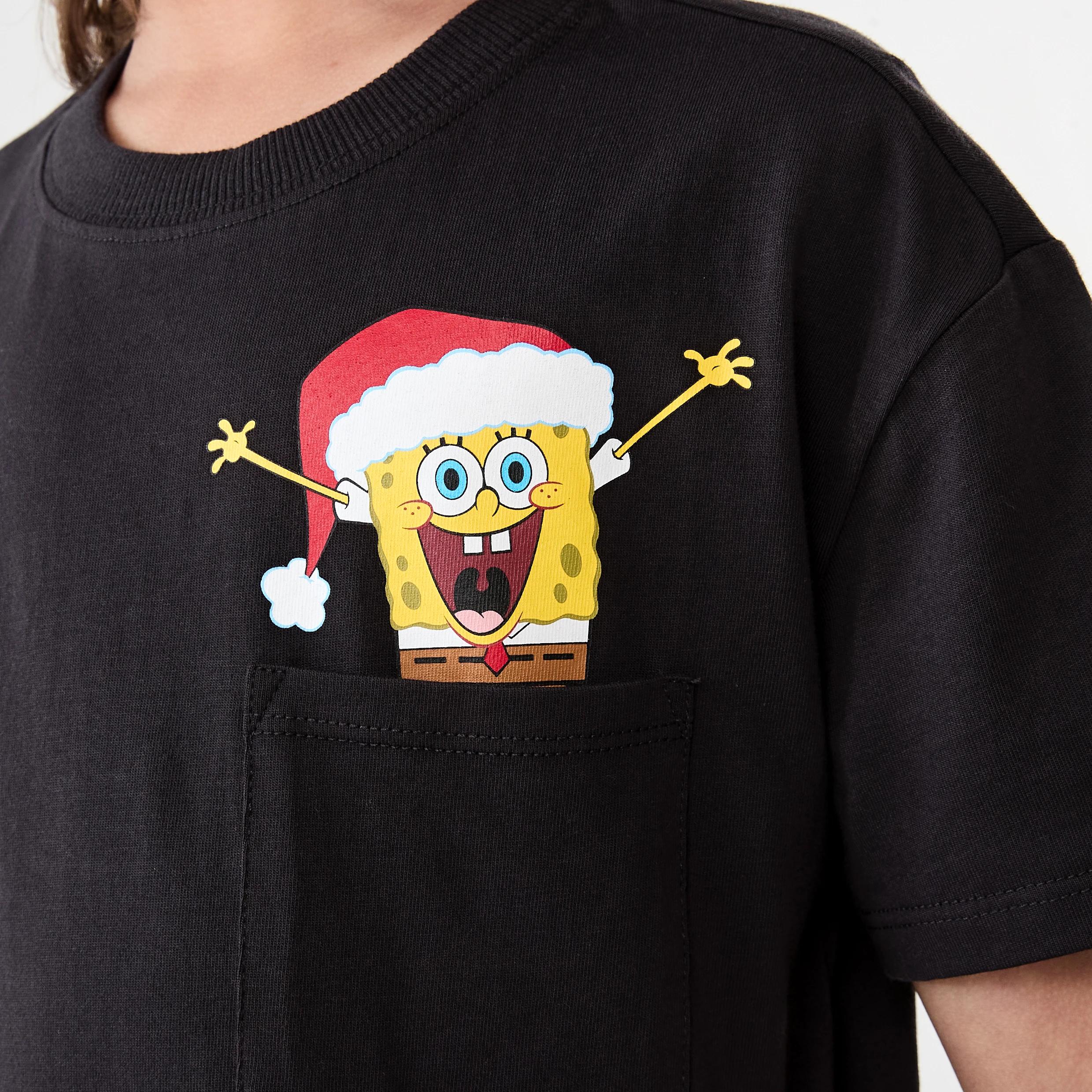 4 SpongeBob License Christmas Oversized T-shirt SPONGEBOB FAMILY XMAS KIDS FB PRINT, 4 of 8