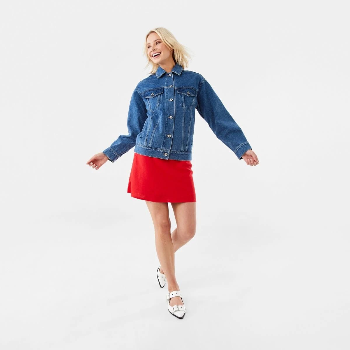 5 Oversized Denim Jacket Mid Wash, 5 of 10