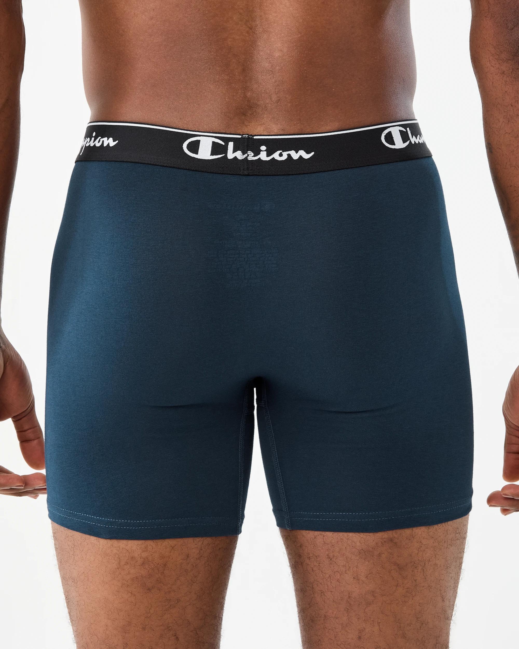6 3 Pack Champion Mens Trunks Blkgreynvy, 6 of 7