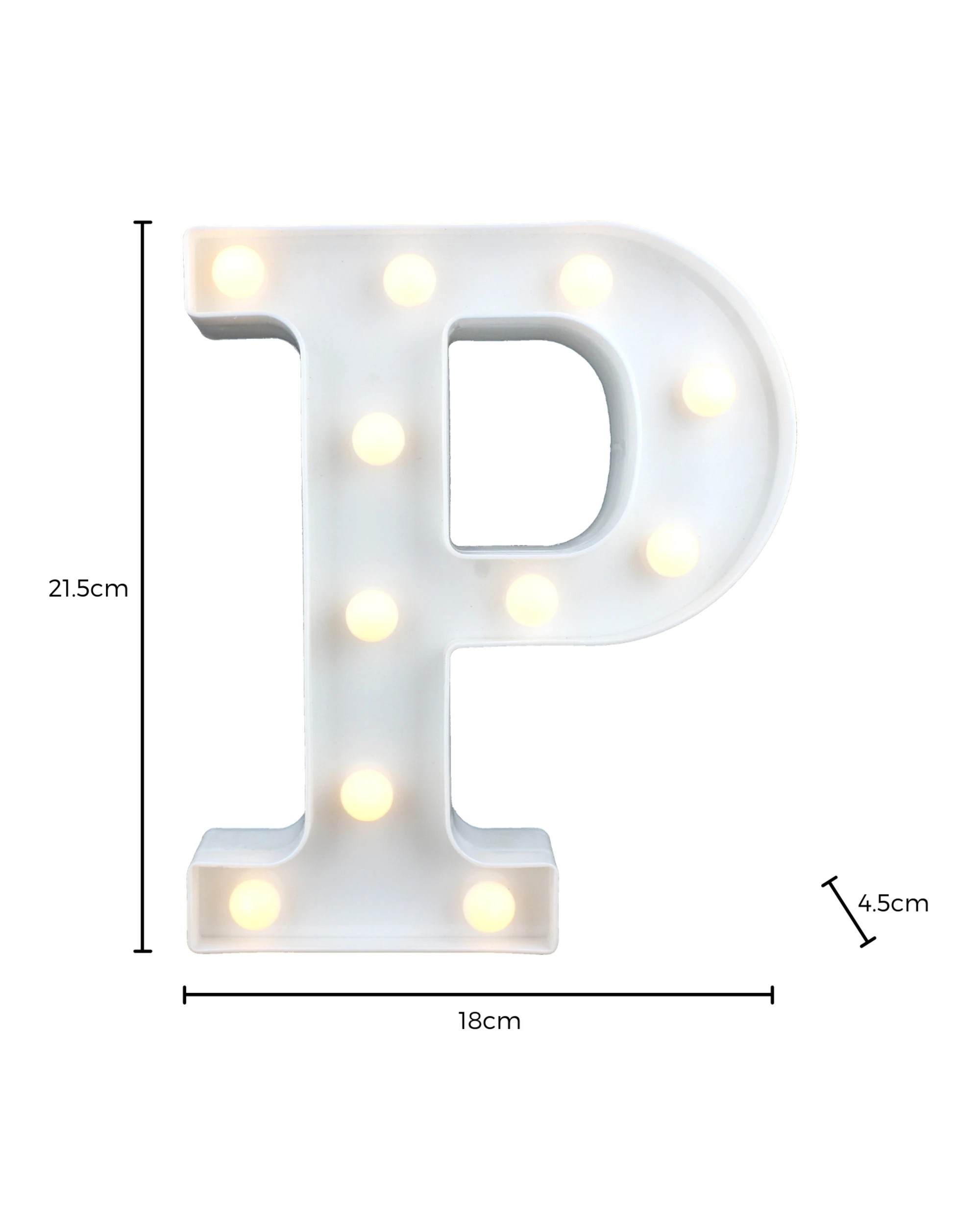 3 Partyrama LED Light Up Letter P White, 3 of 3