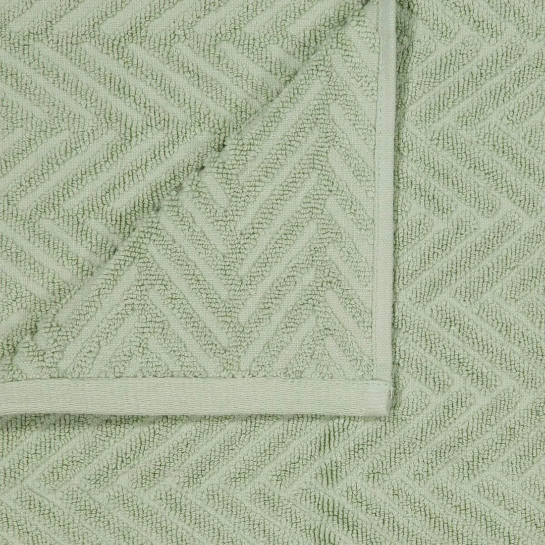 2 Chevron Cotton Hand Towel - Sage, 2 of 6