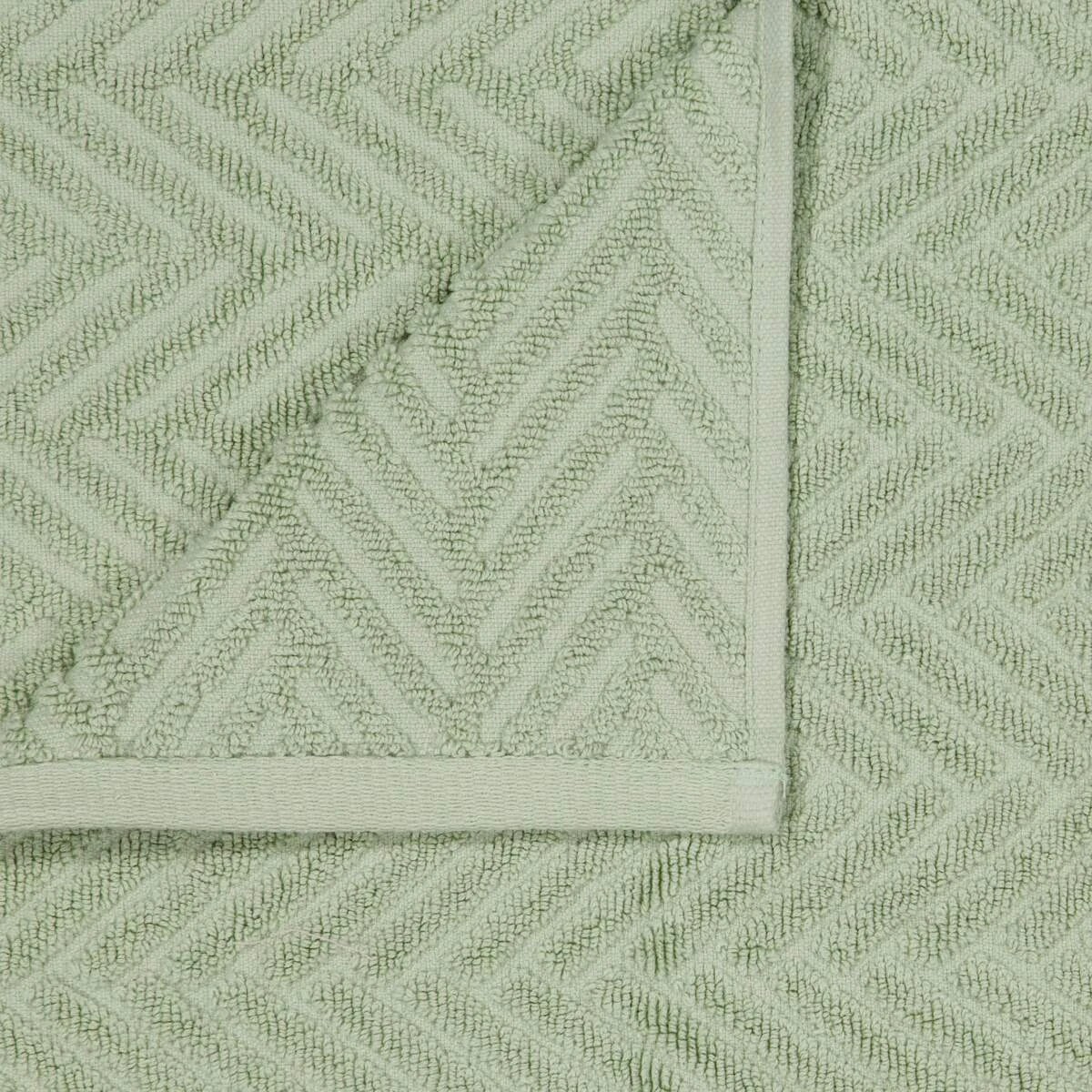 2 Chevron Cotton Hand Towel - Sage, 2 of 6