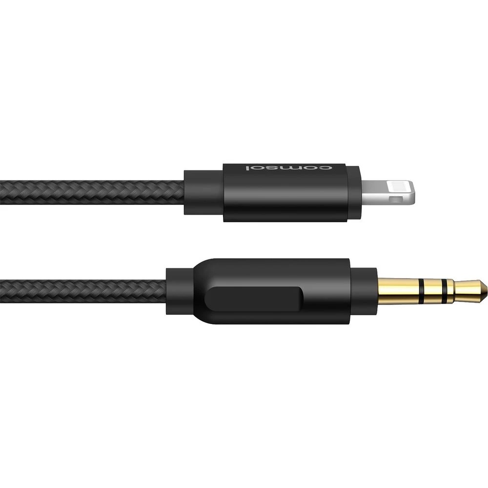 3 Comsol Lightning to 3.5mm Audio Cable 1m Black, 3 of 6