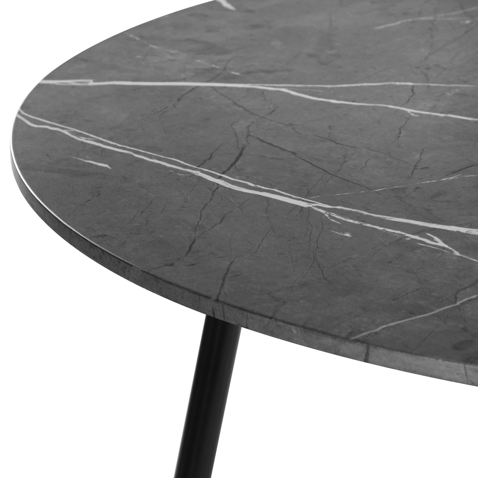 6 Oikiture 110cm Dining Table Round Wooden Table With Marble Effect Metal Legs
 - Multi, 6 of 9