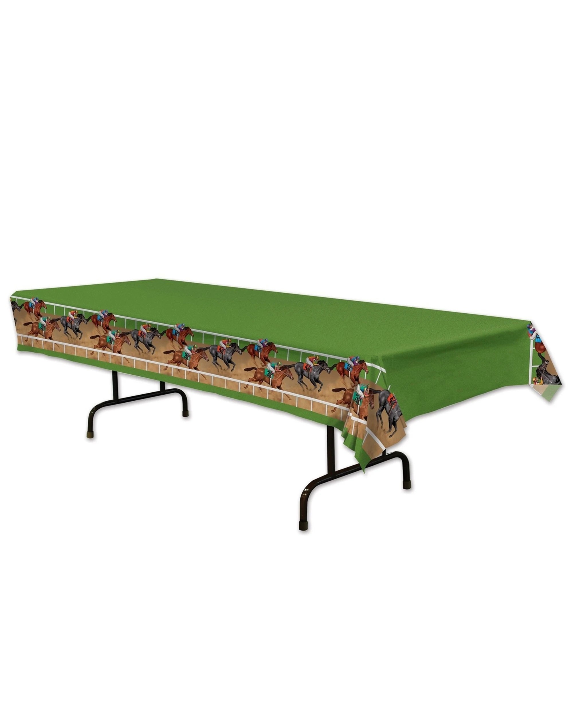 1 Beistle Horse Racing Plastic Tablecloth - Green, 1 of 1