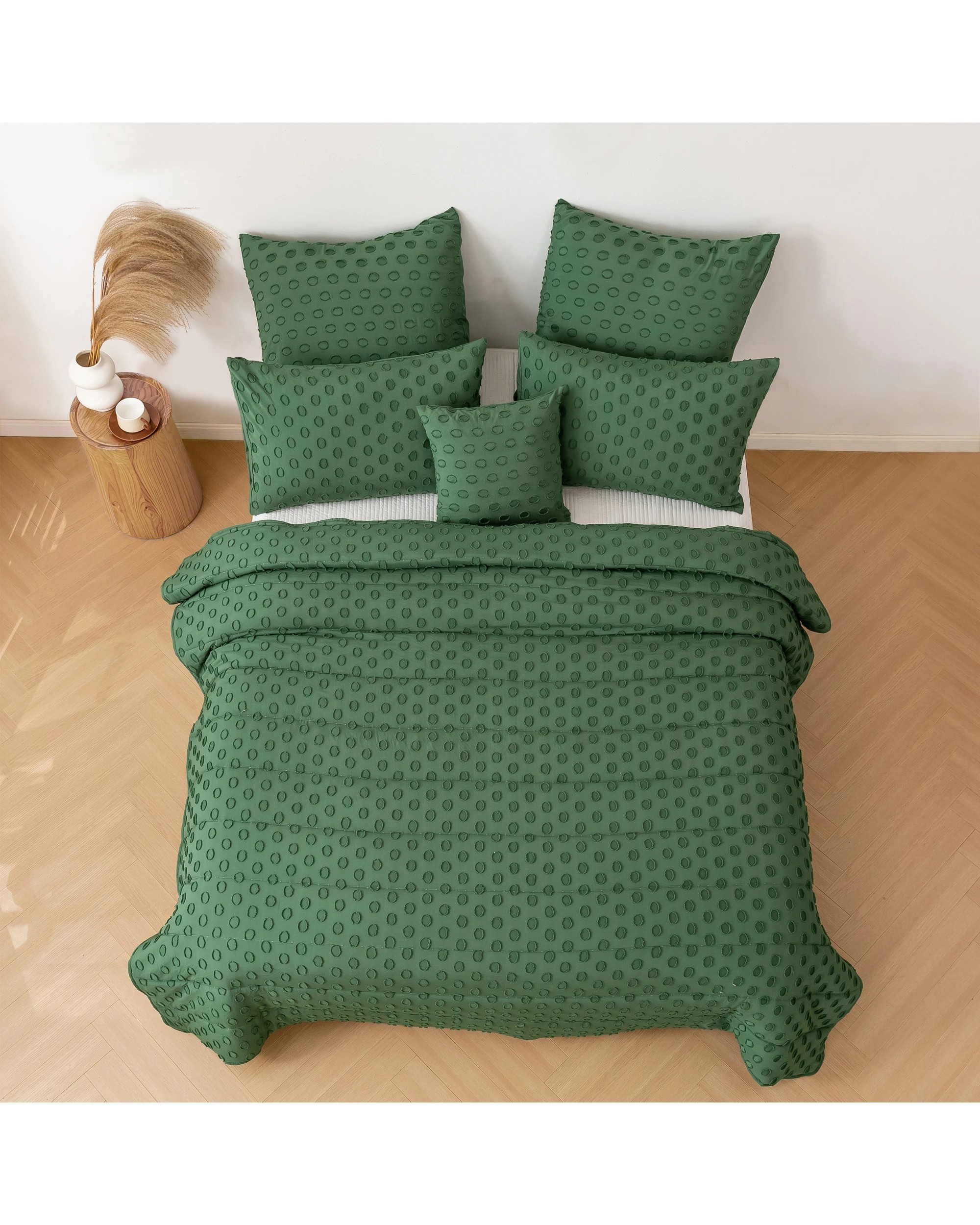 2 Dreamaker Haven Spot 6 Piece Comforter Set - King Bed - Eden Green, 2 of 7