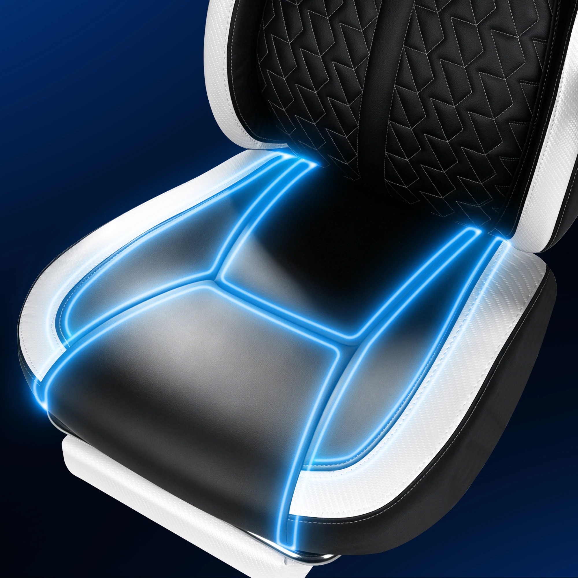 7 Alfordson Gaming Office Chair Ergonomic Computer Footrest Leather - White, 7 of 10