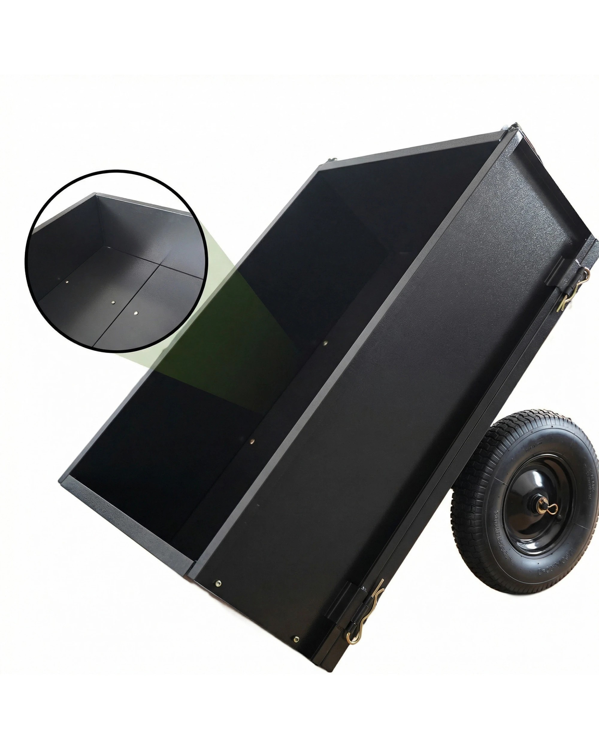 7 Kartrite Garden Heavy Duty Dump Cart 270kg Capacity Utility Tailgate Trailer - Black, 7 of 8