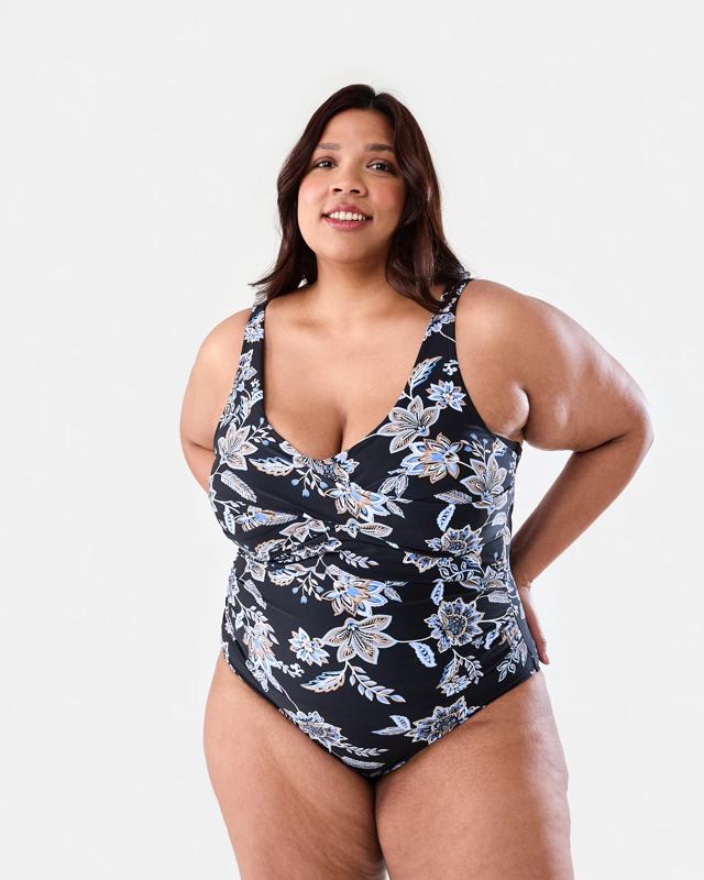 Curve Gathered One Piece Ba