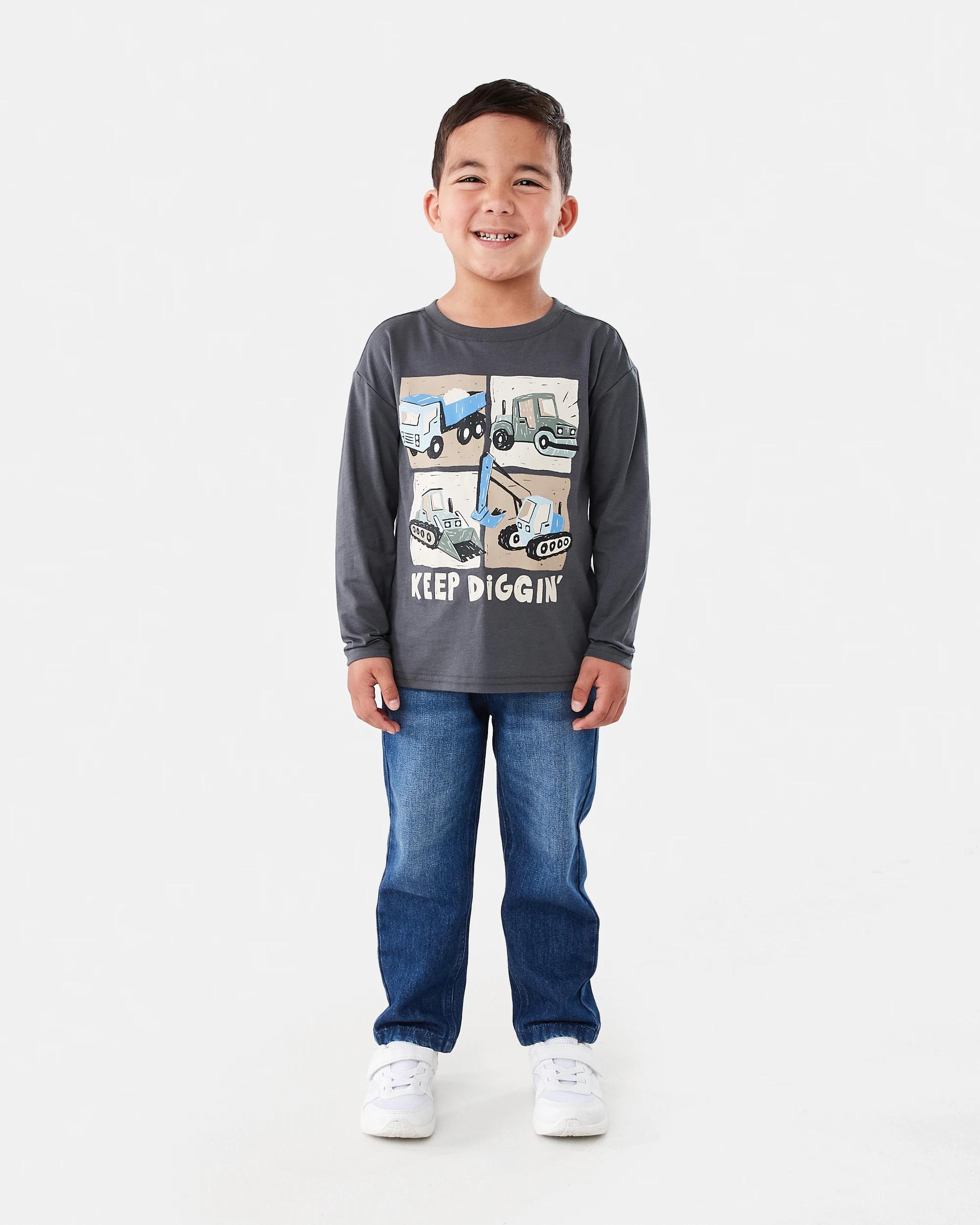 7 Long Sleeve Print T-shirt Gry Digger, 7 of 8