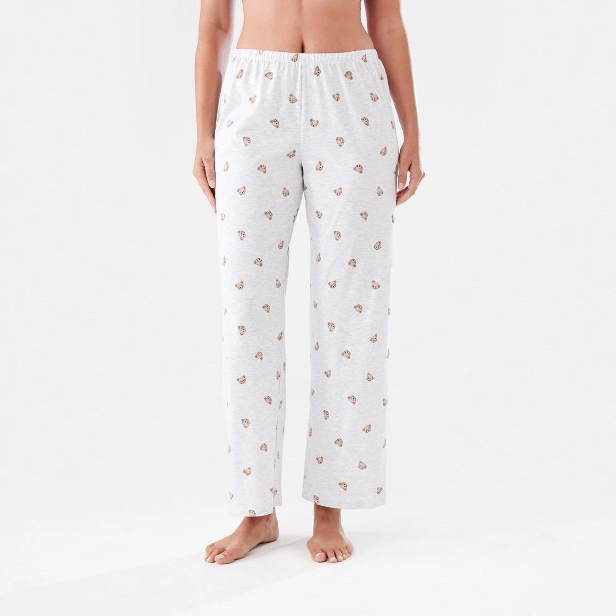 1 Print Knit Pants TEDDY BEAR WHITE MARLE, 1 of 4