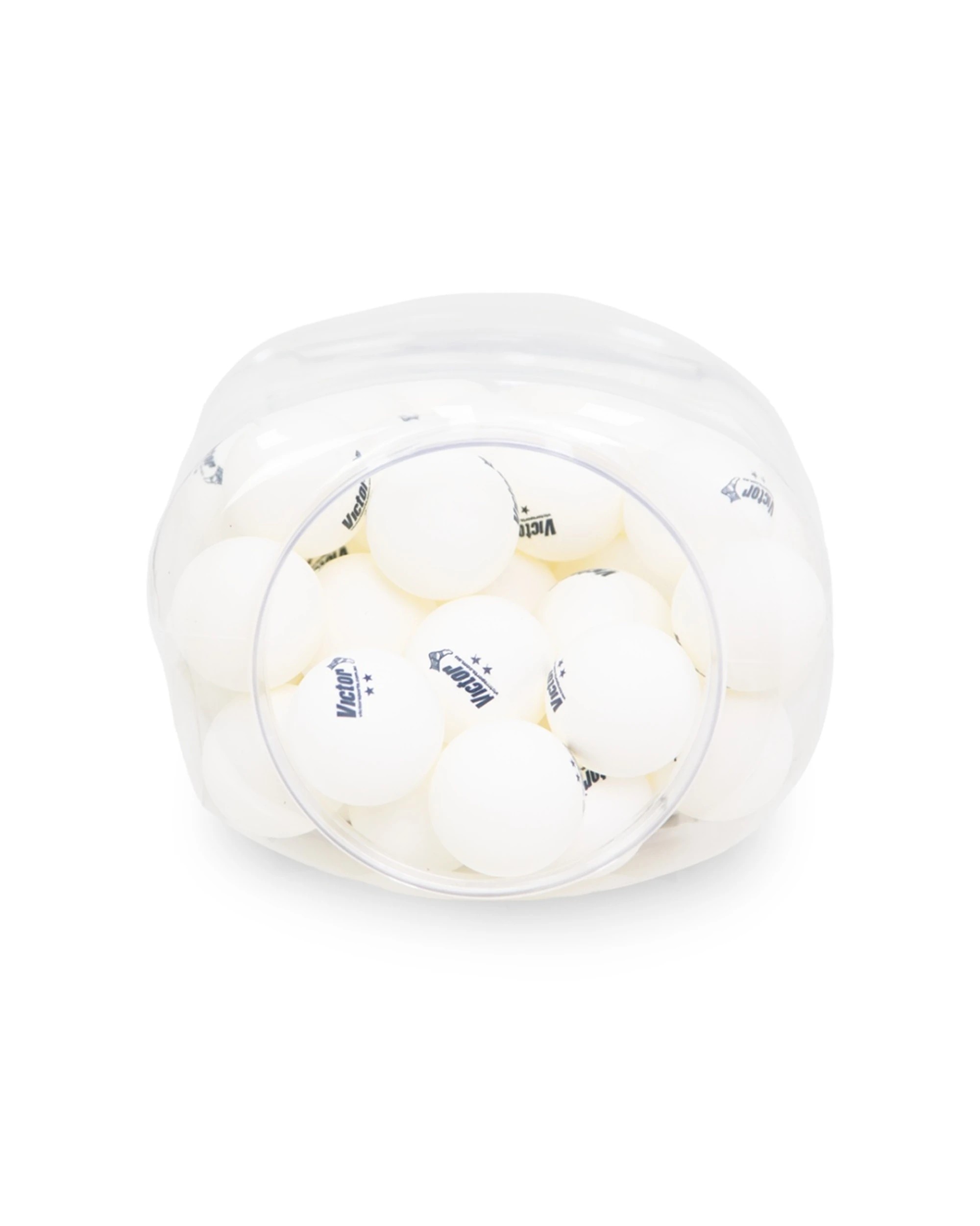 3 Victor Sports 60pc Table Tennis Balls Bucket 2-Star Storage Container - White, 3 of 5