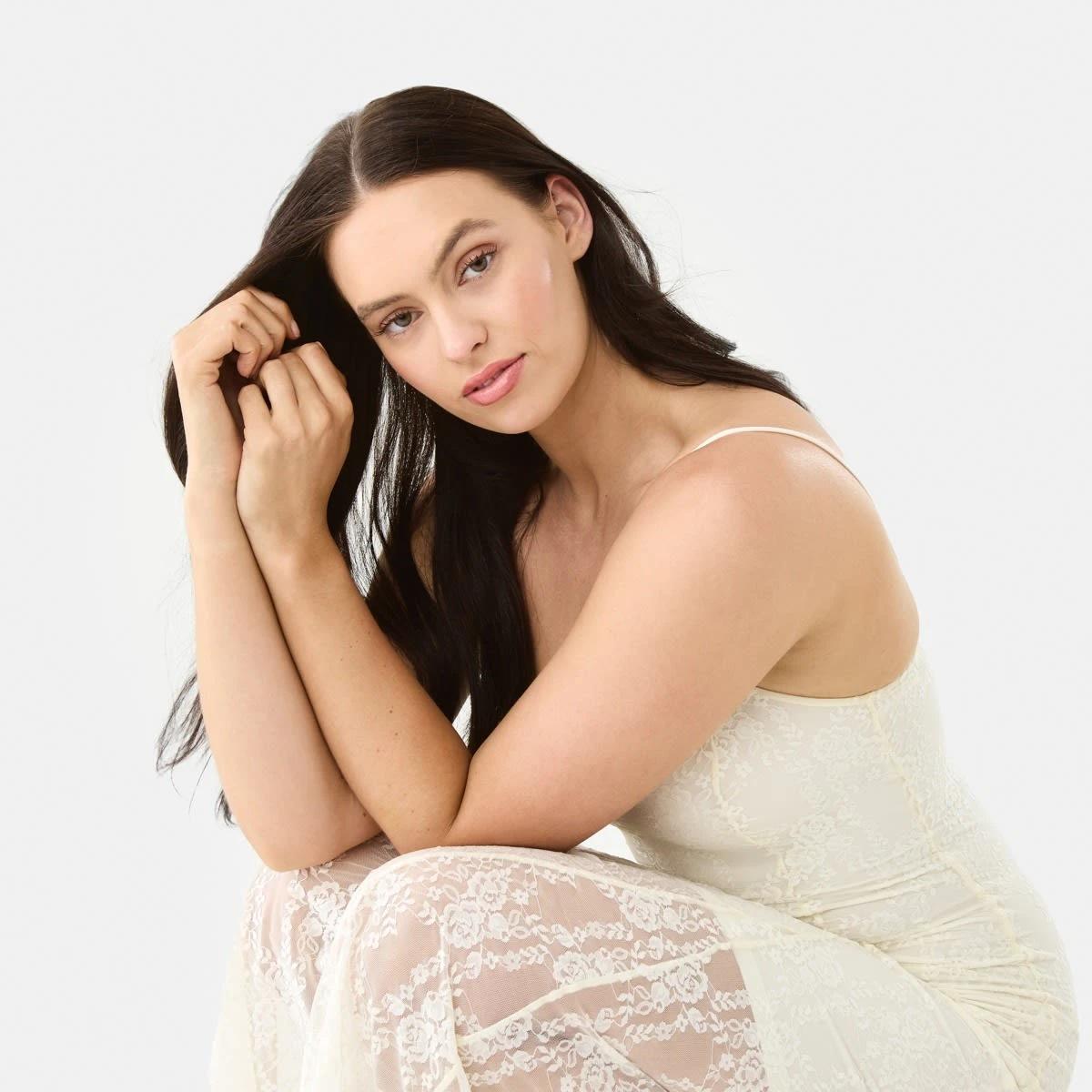 10 Sleeveless Lace Maxi Dress Prtn White, 10 of 10
