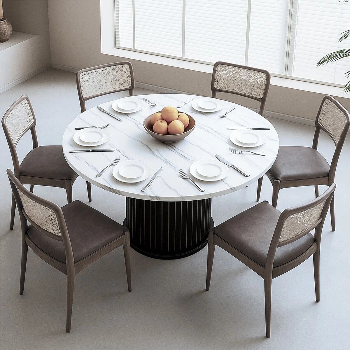 3 Ausway Modern Round Dining Table, 3 of 5