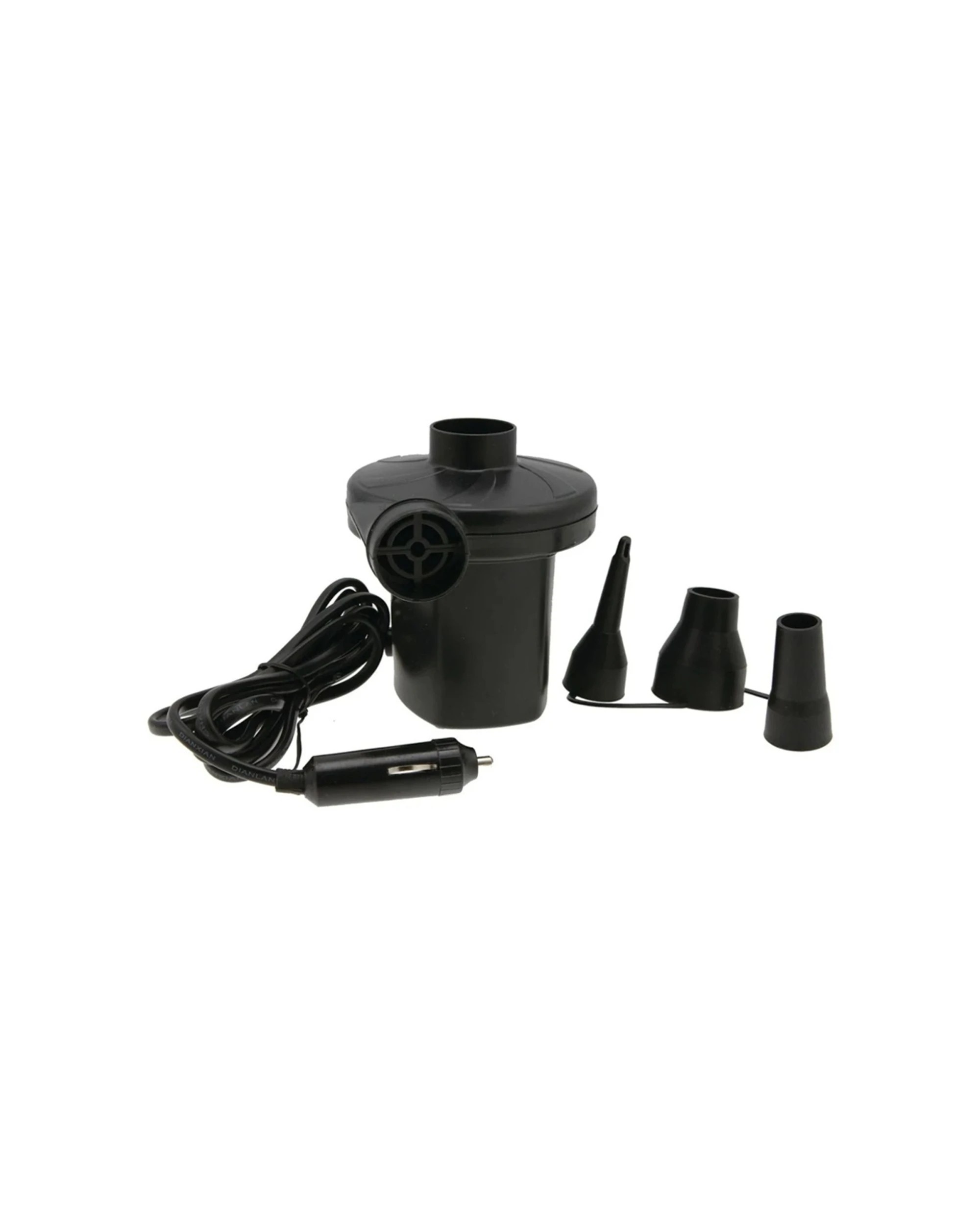 3 Wildtrak Electric Air Pump 12V Car Plug Inflate And Deflate With 3 Nozzles - Black, 3 of 4