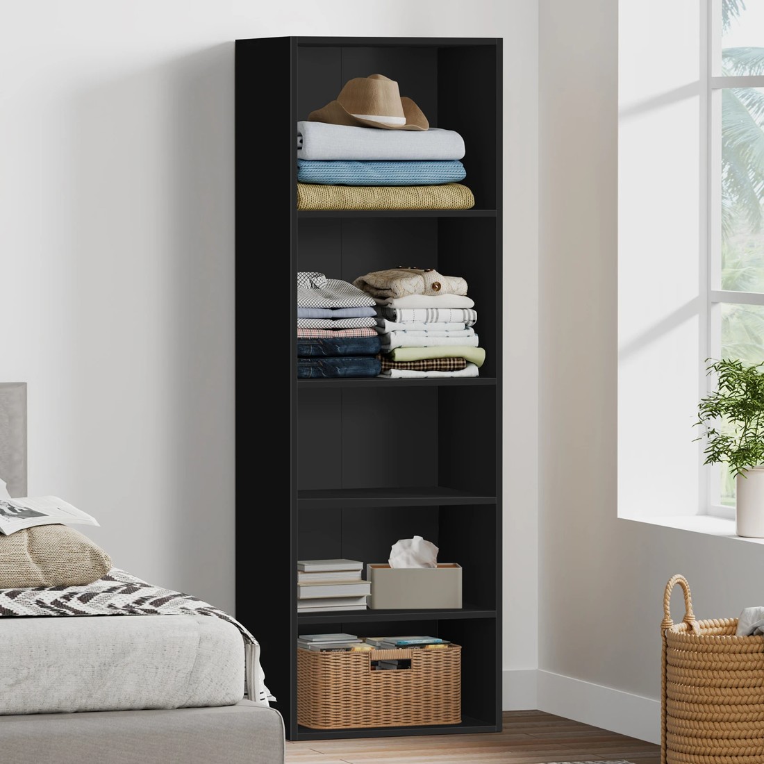 3 Alfordson Wardrobe Clothes Storage Cabinet Closet Organizer 5 Shelves - Black, 3 of 10