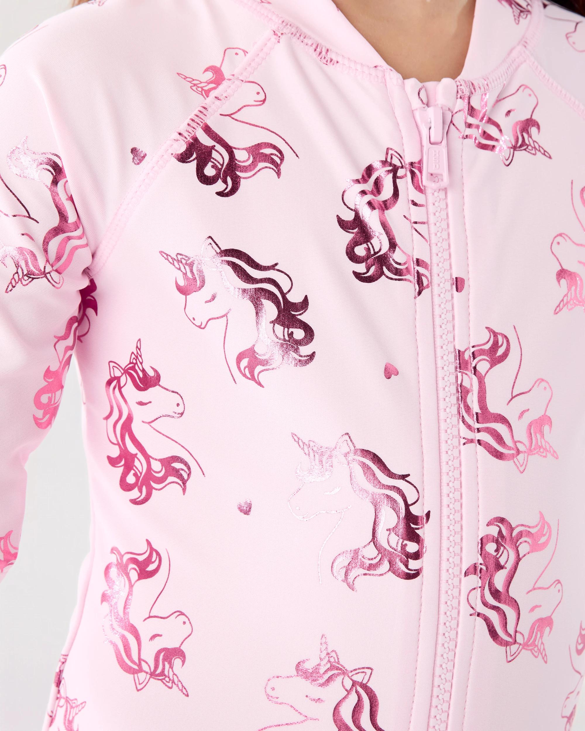 4 Long Sleeve One Piece Swimsuit Pnk Unicrn, 4 of 6