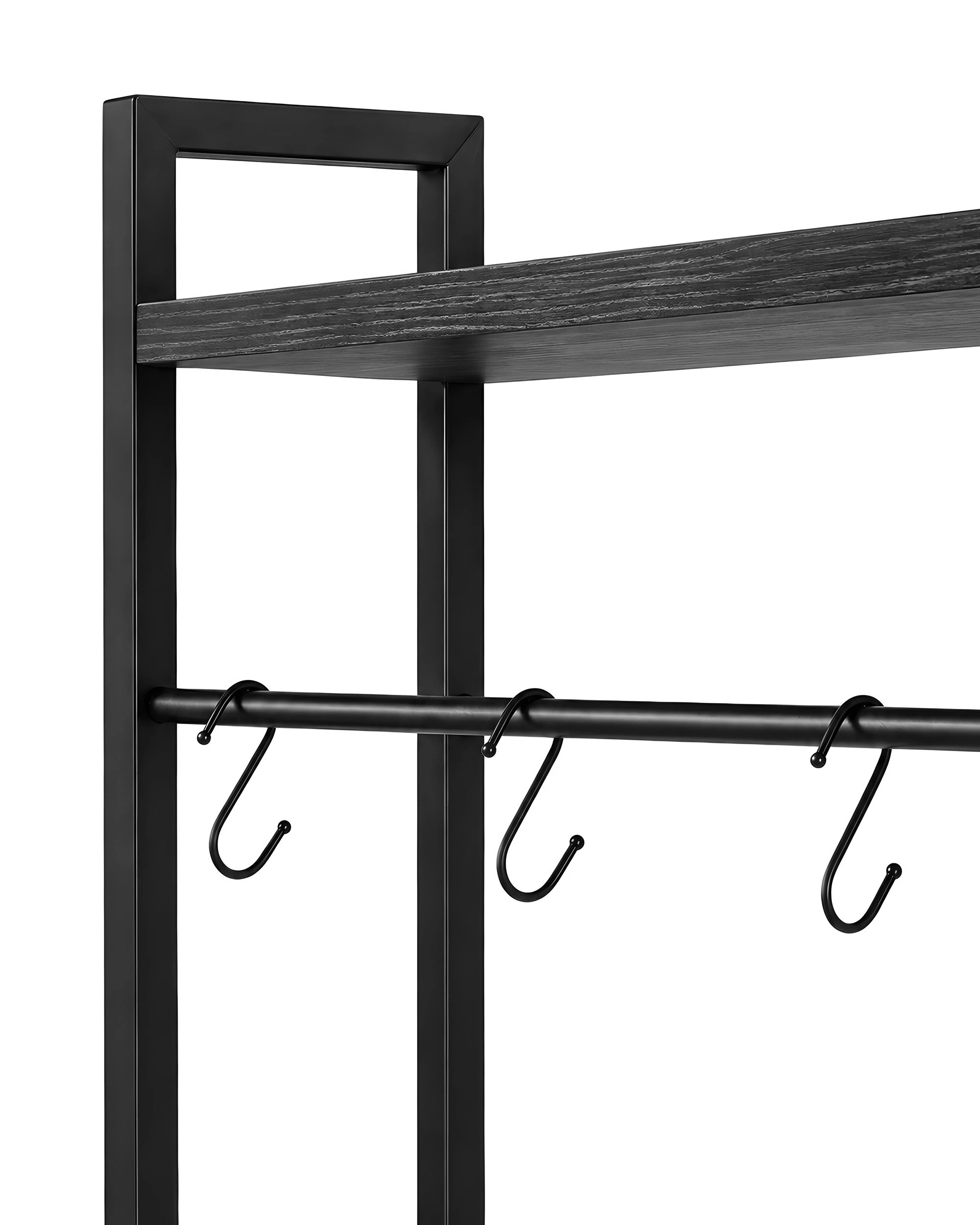 5 ZUNI Kitchen Bakers Rack Multi-Purpose Shelf Coffee Bar Table w/ Power outlets - Black, 5 of 10