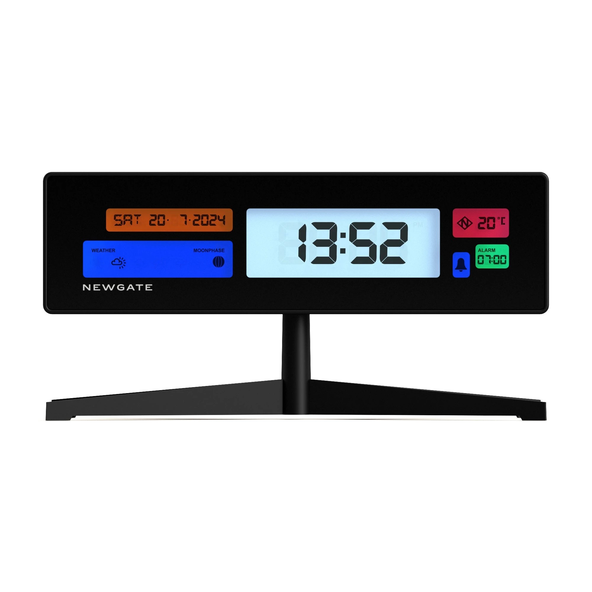 1 Newgate Supergenius Lcd Alarm Clock - Black, 1 of 2