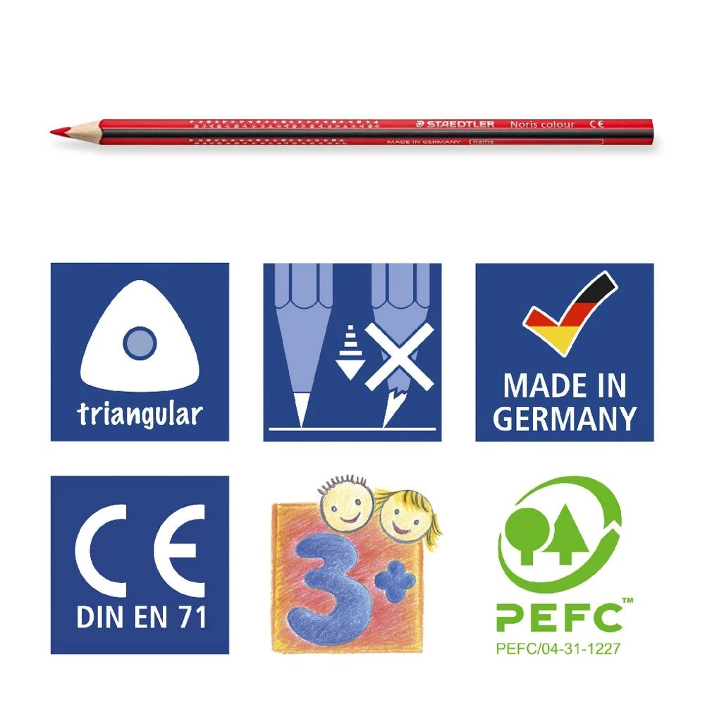 3 Staedtler Noris Triangular Red Checking Pencil, 3 of 3