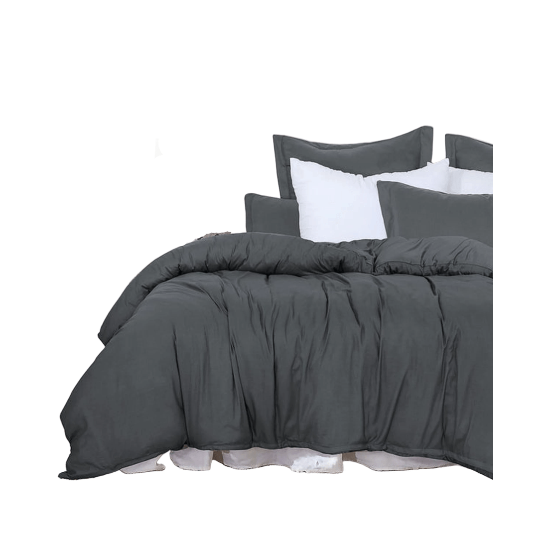 1 Amsons Double Quilt Cover Set, 100% Double-Brushed Microfiber, Grey with 4 Standard Pillowcases
 - Double Bed
 - grey, 1 of 6