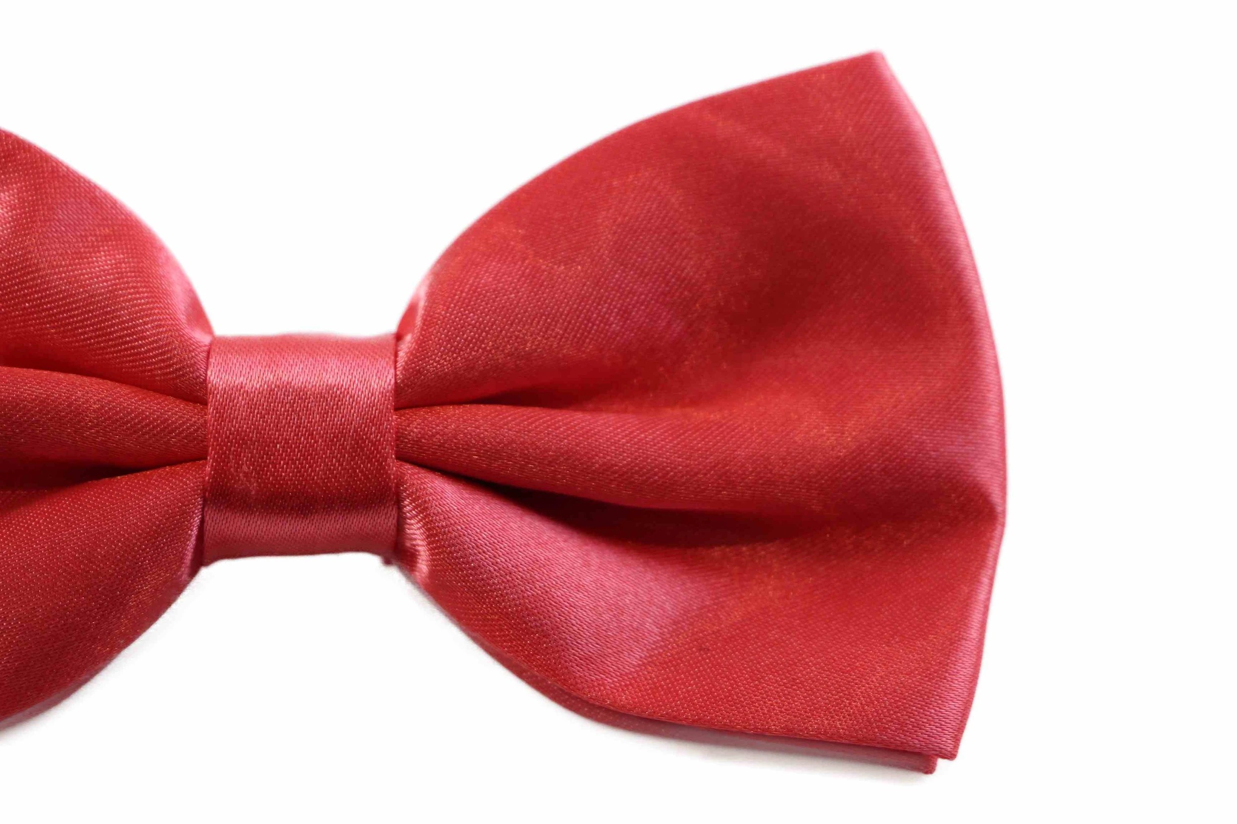 3 Zasel Mens Watermelon Red Solid Plain Colour Bow Tie - Multi, 3 of 3