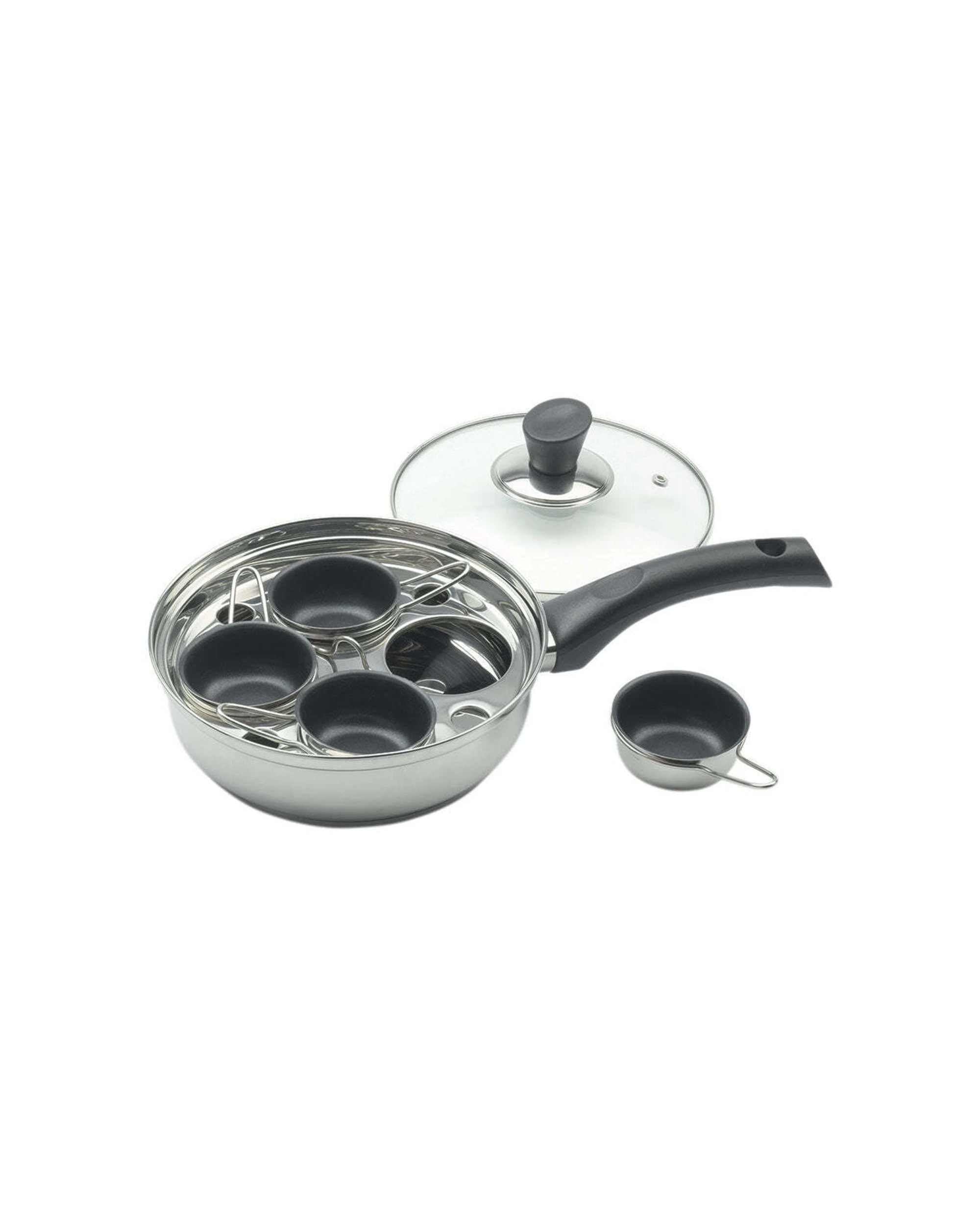 1 Wiltshire Soho 4 Cup 18/10 Stainless Steel Kitchen Egg Poacher Pot Pan - Silver, 1 of 3