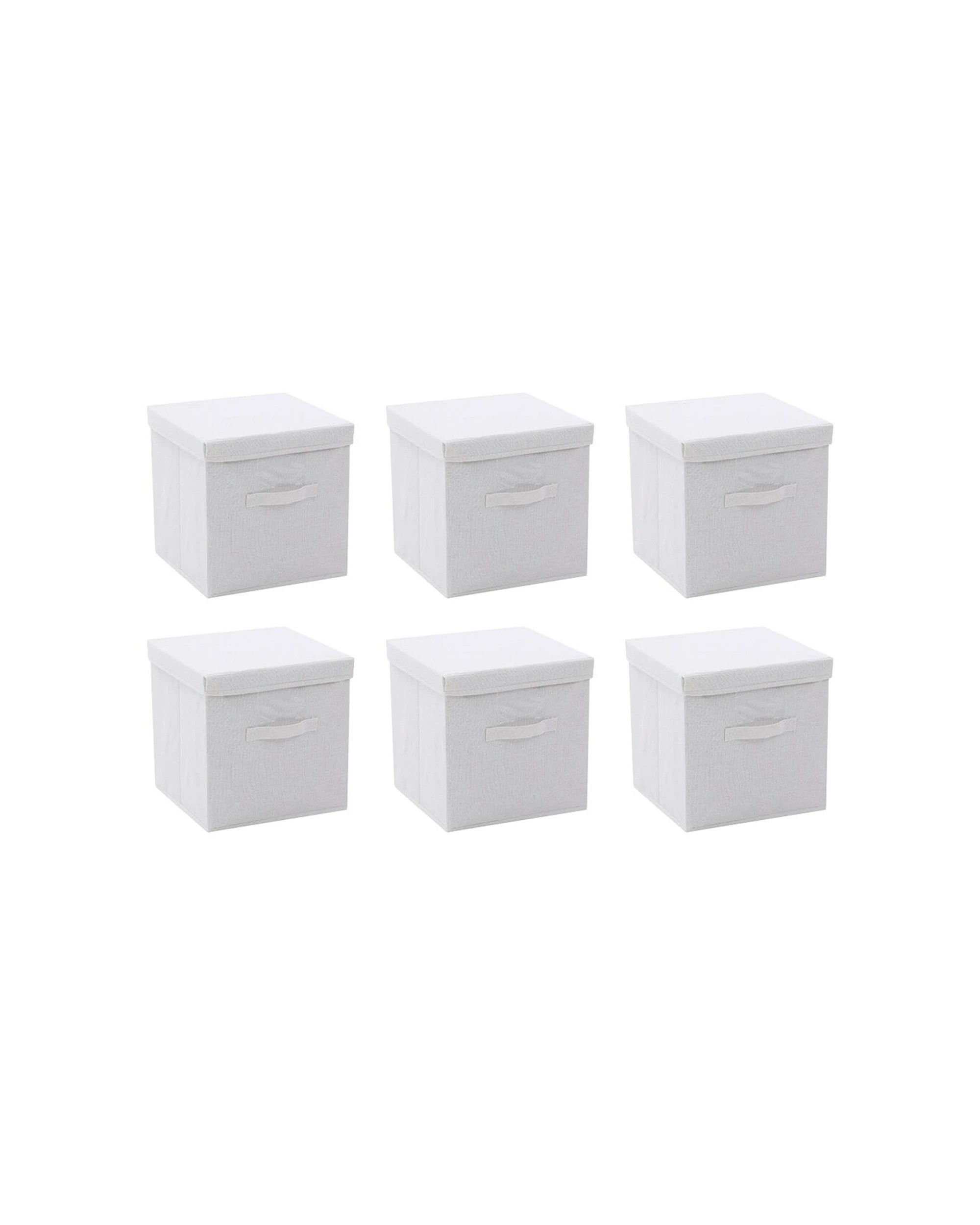 1 Boxsweden Kloset Linen Storage Cube 6PK Foldable With Lid 30x30x30cm Fabric
 - white, 1 of 6