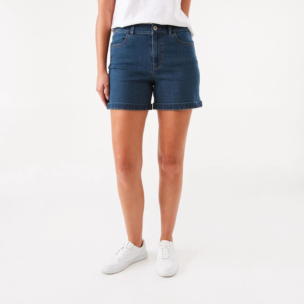7 Denim Midi Shorts Dark Wash, 7 of 7