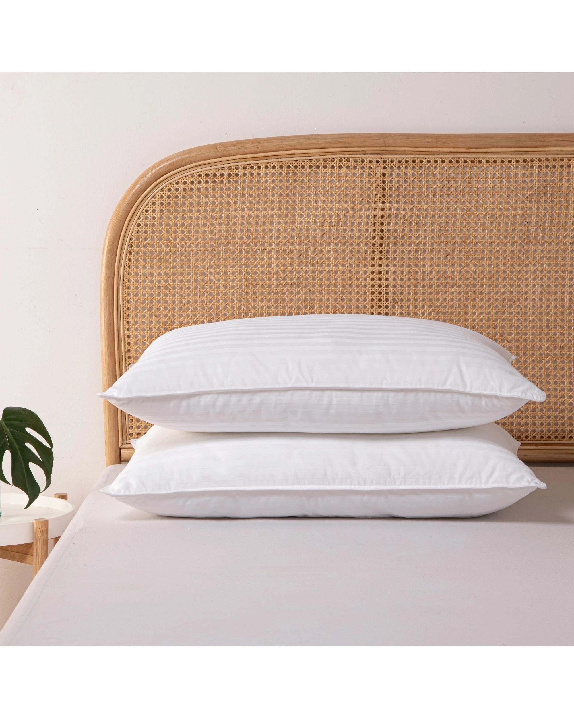 2 Dreamaker Hotel Collection Cotton Sateen Cover Microfibre Standard Pillow Twin Pack - White, 2 of 6